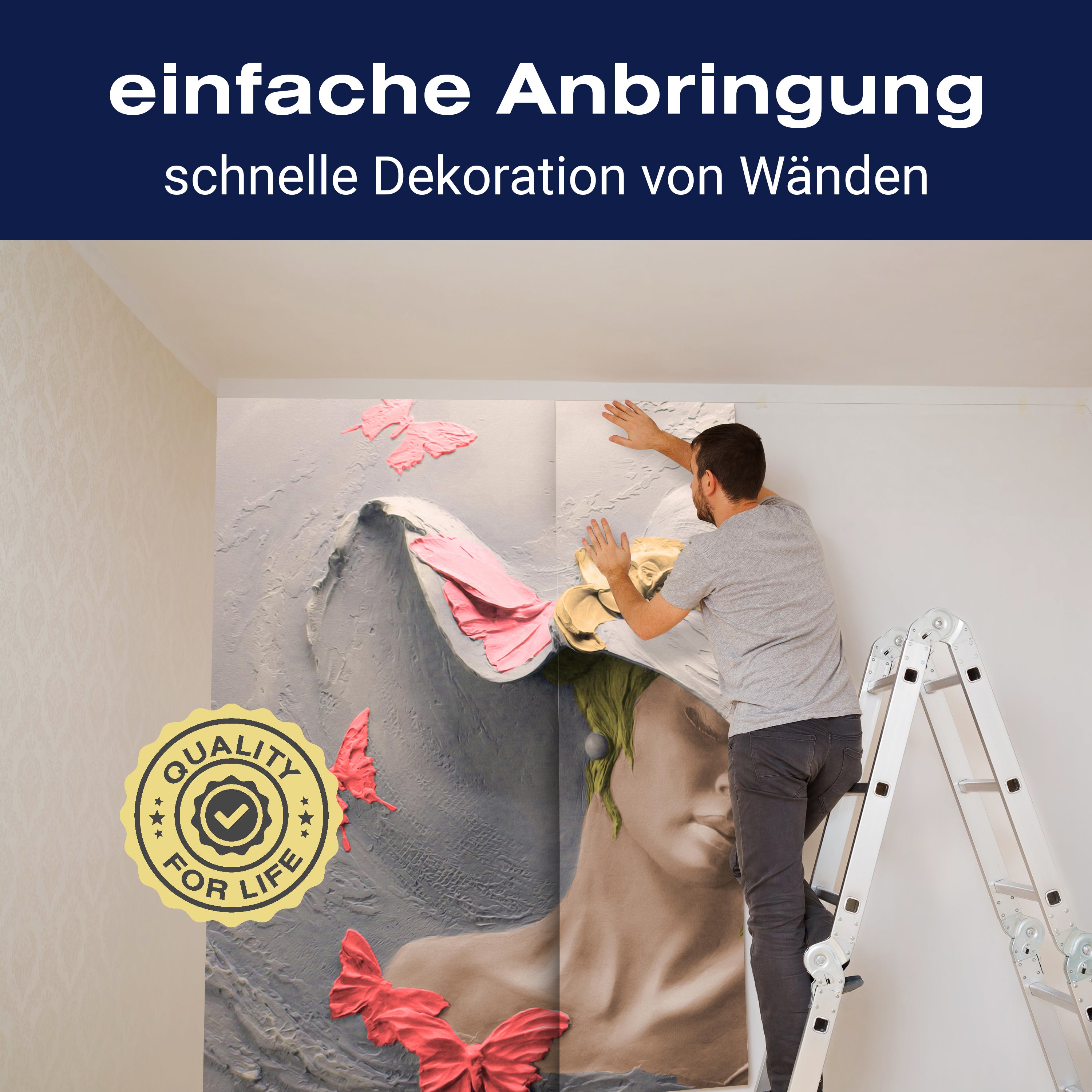 Fototapete Skulptur Frau rot Schmetterlinge Wand M5269 - Bild 3 Fototapete Skulptur Frau rot Schmetterlinge Wand M5269 - Bild 3