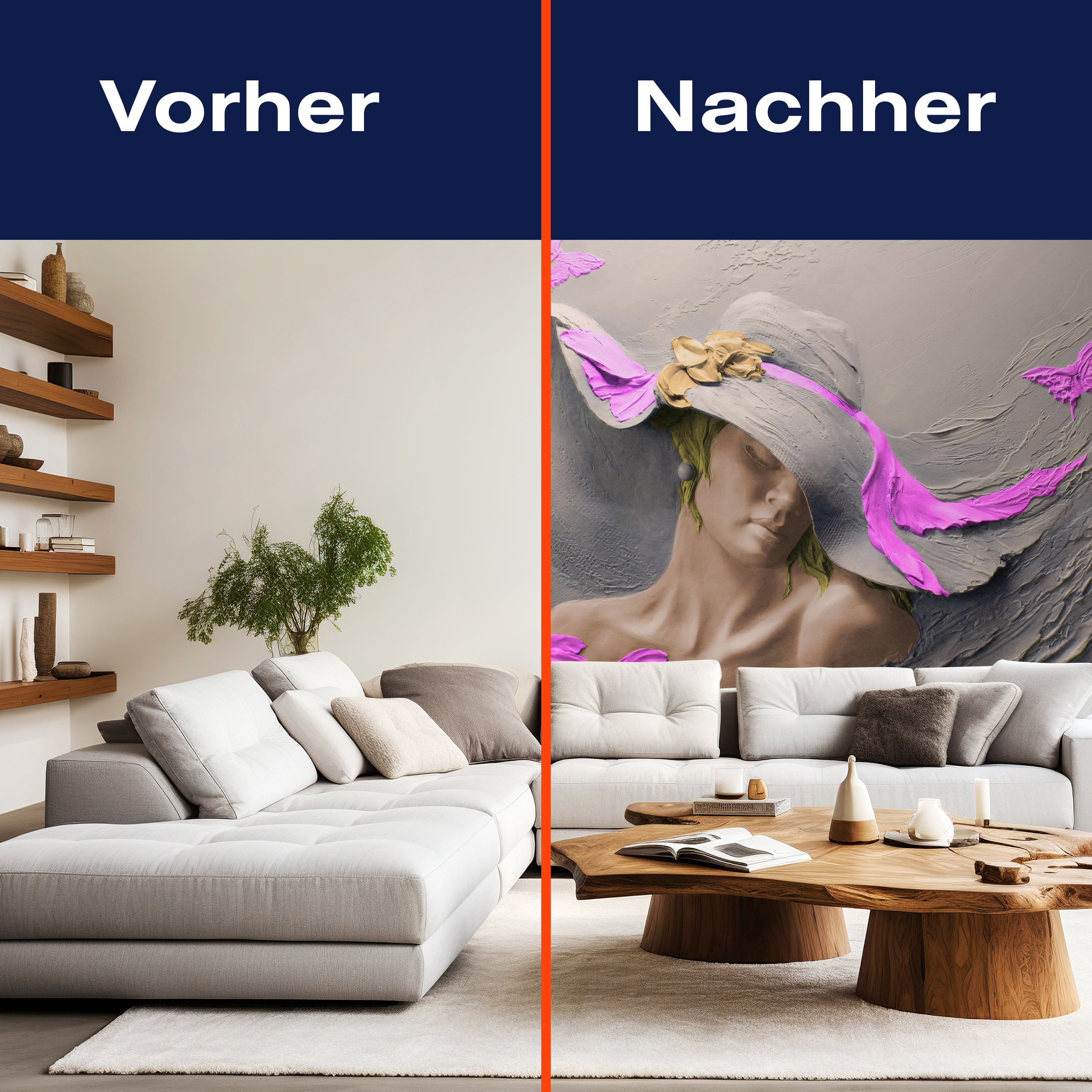 Fototapete Skulptur Frau rosa Schmetterlinge Wand M5272 - Bild 9 Fototapete Skulptur Frau rosa Schmetterlinge Wand M5272 - Bild 9