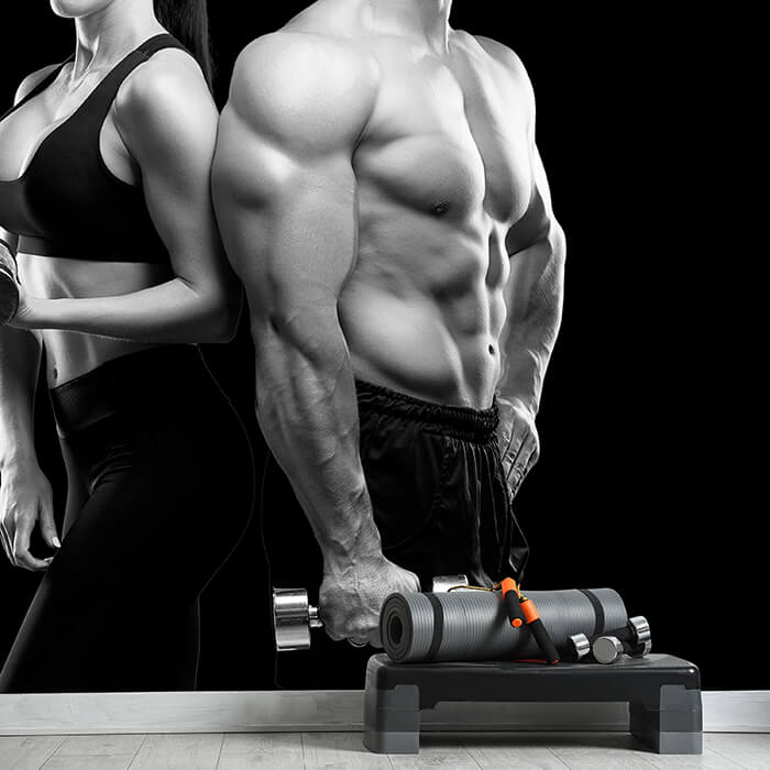 Fototapete Fitness muskulös Schwarz und Weiss M5714 - Bild 1 Fototapete Fitness muskulös Schwarz und Weiss M5714 - Bild 1