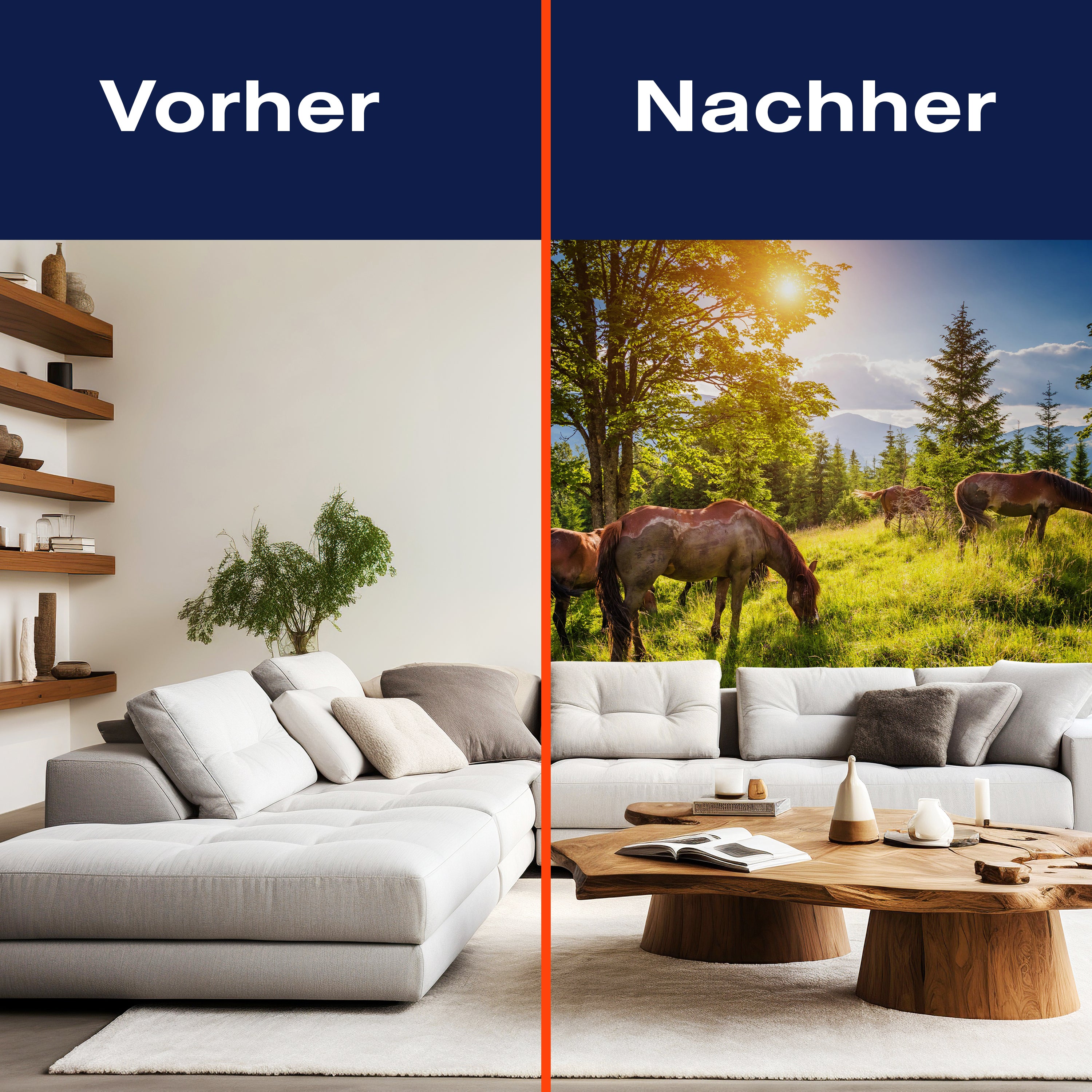 Fototapete Wiese mit Pferden M5727 - Bild 9 Fototapete Wiese mit Pferden M5727 - Bild 9