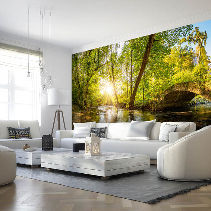 Fototapete Wald mit Brücke M5758 - Bild 1 Fototapete Wald mit Brücke M5758 - Bild 1