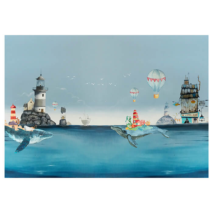 Fototapete Kinderzimmer Wale Wasser Fantasie M5826 - Bild 2 Fototapete Kinderzimmer Wale Wasser Fantasie M5826 - Bild 2