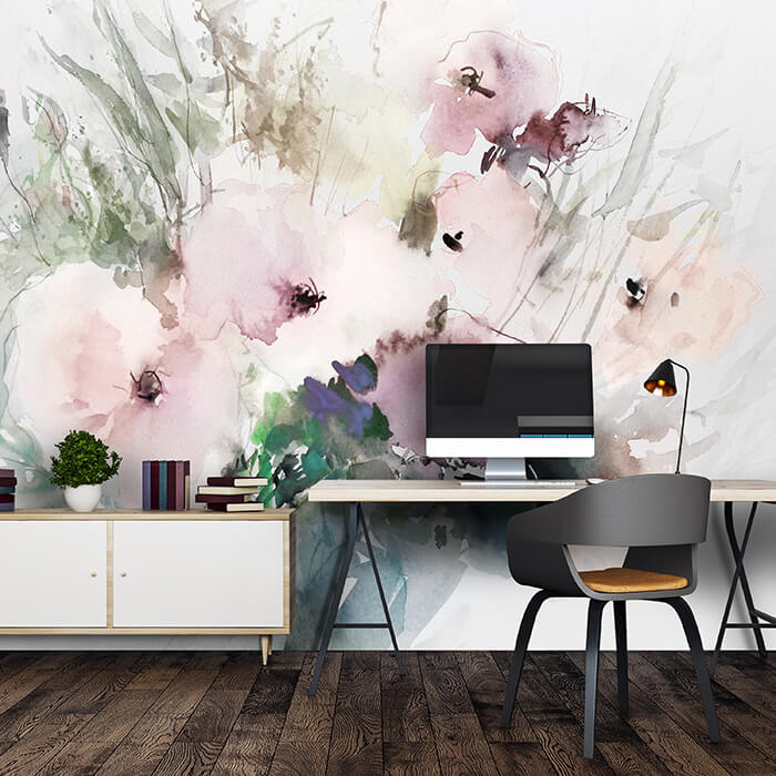 Fototapete Blumen Aquarell Vintage M5866 - Bild 1 Fototapete Blumen Aquarell Vintage M5866 - Bild 1