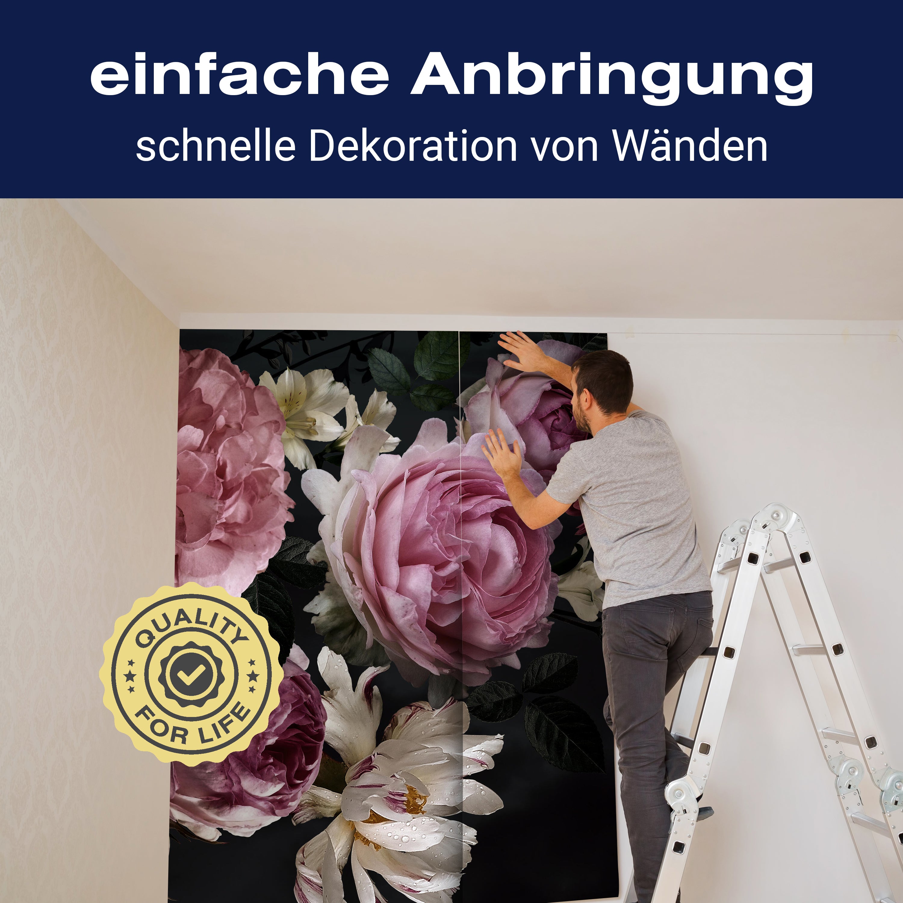 Fototapete Blumen Blüten Rosa M5867 - Bild 3 Fototapete Blumen Blüten Rosa M5867 - Bild 3