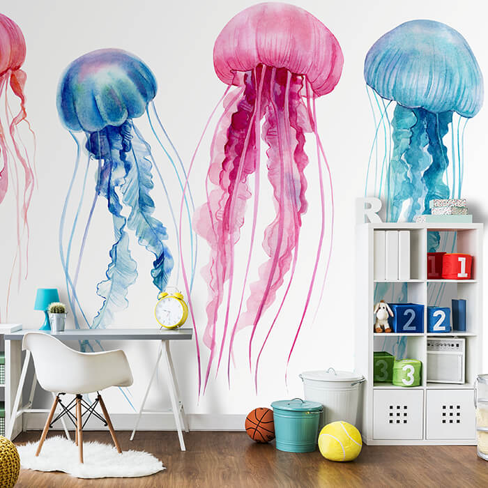 Fototapete Quallen Aquarell Bunt M5915 - Bild 1 Fototapete Quallen Aquarell Bunt M5915 - Bild 1