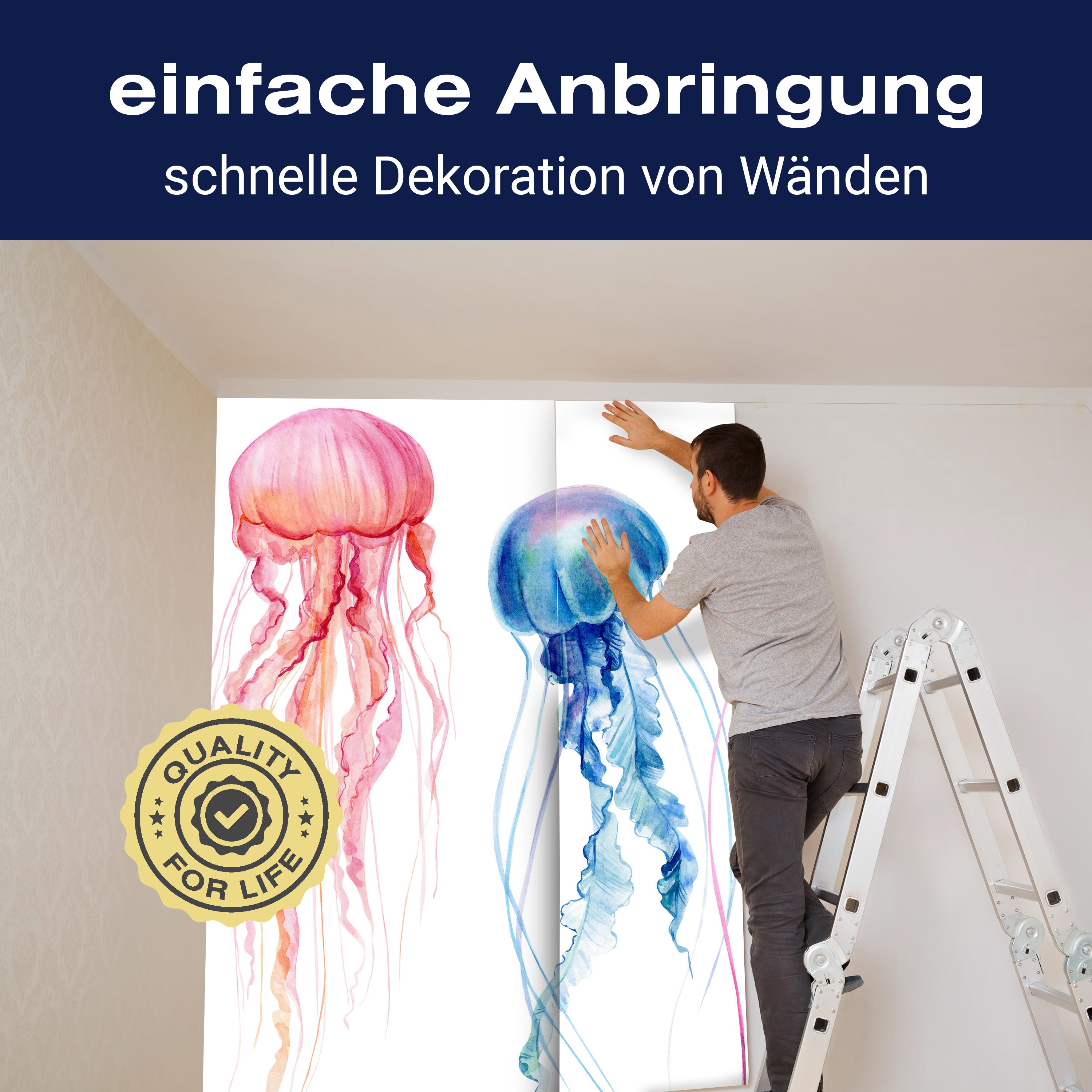 Fototapete Quallen Aquarell Bunt M5915 - Bild 3 Fototapete Quallen Aquarell Bunt M5915 - Bild 3