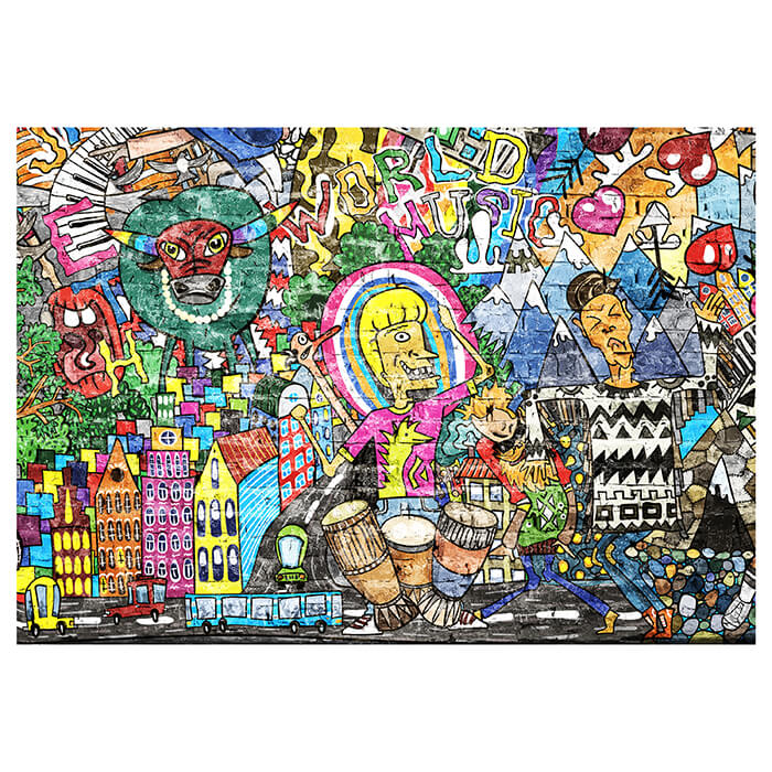 Fototapete Streetart Mensch mit Trommeln M5938 - Bild 2 Fototapete Streetart Mensch mit Trommeln M5938 - Bild 2