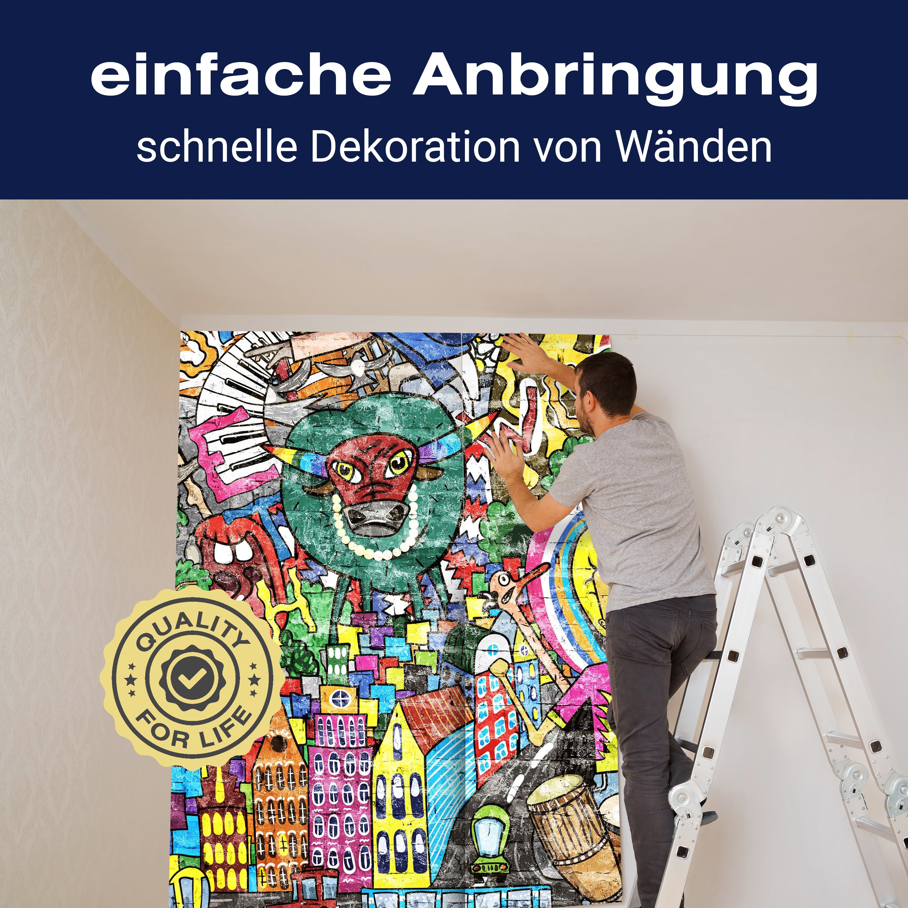 Fototapete Streetart Mensch mit Trommeln M5938 - Bild 3 Fototapete Streetart Mensch mit Trommeln M5938 - Bild 3