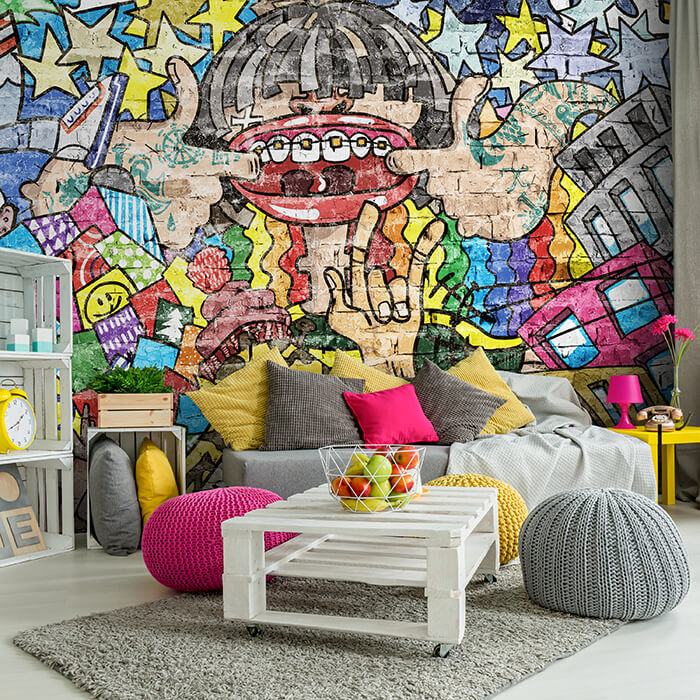 Fototapete Streetart Mensch mit offenem Mund M5939 - Bild 1 Fototapete Streetart Mensch mit offenem Mund M5939 - Bild 1