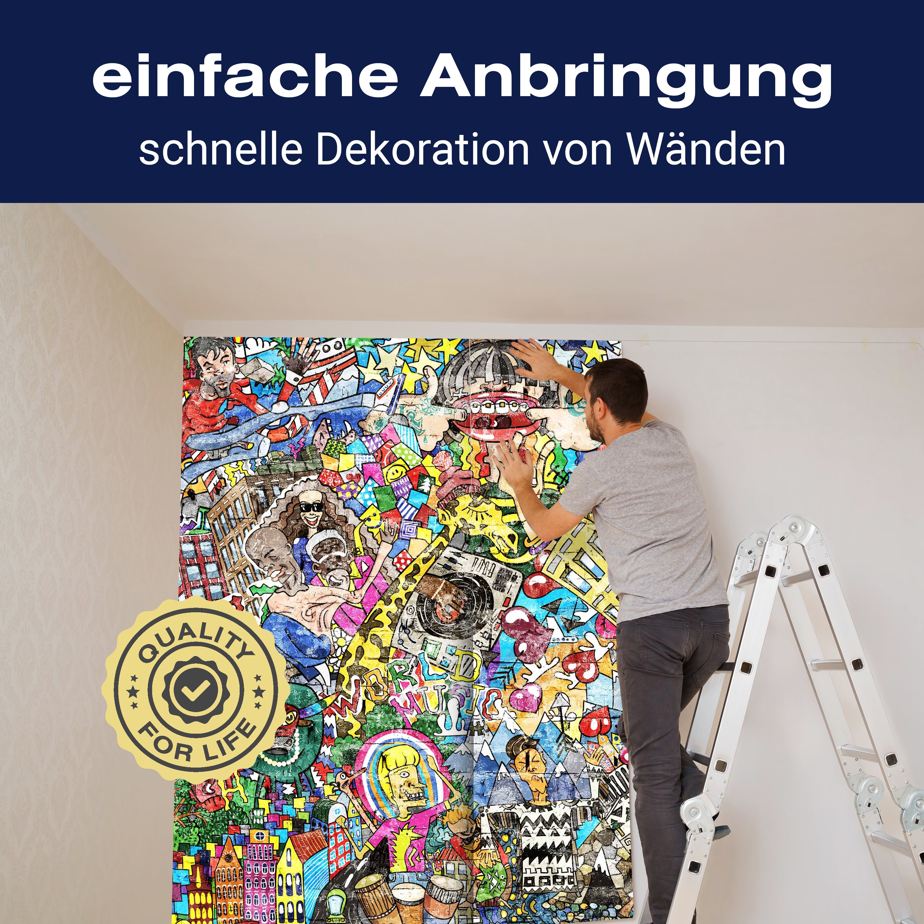 Fototapete Streetart Hand Menschen Häuser M5940 - Bild 3 Fototapete Streetart Hand Menschen Häuser M5940 - Bild 3
