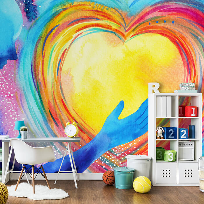 Fototapete Gemälde mit Herz und einem Menschen M5977 - Bild 1 Fototapete Gemälde mit Herz und einem Menschen M5977 - Bild 1