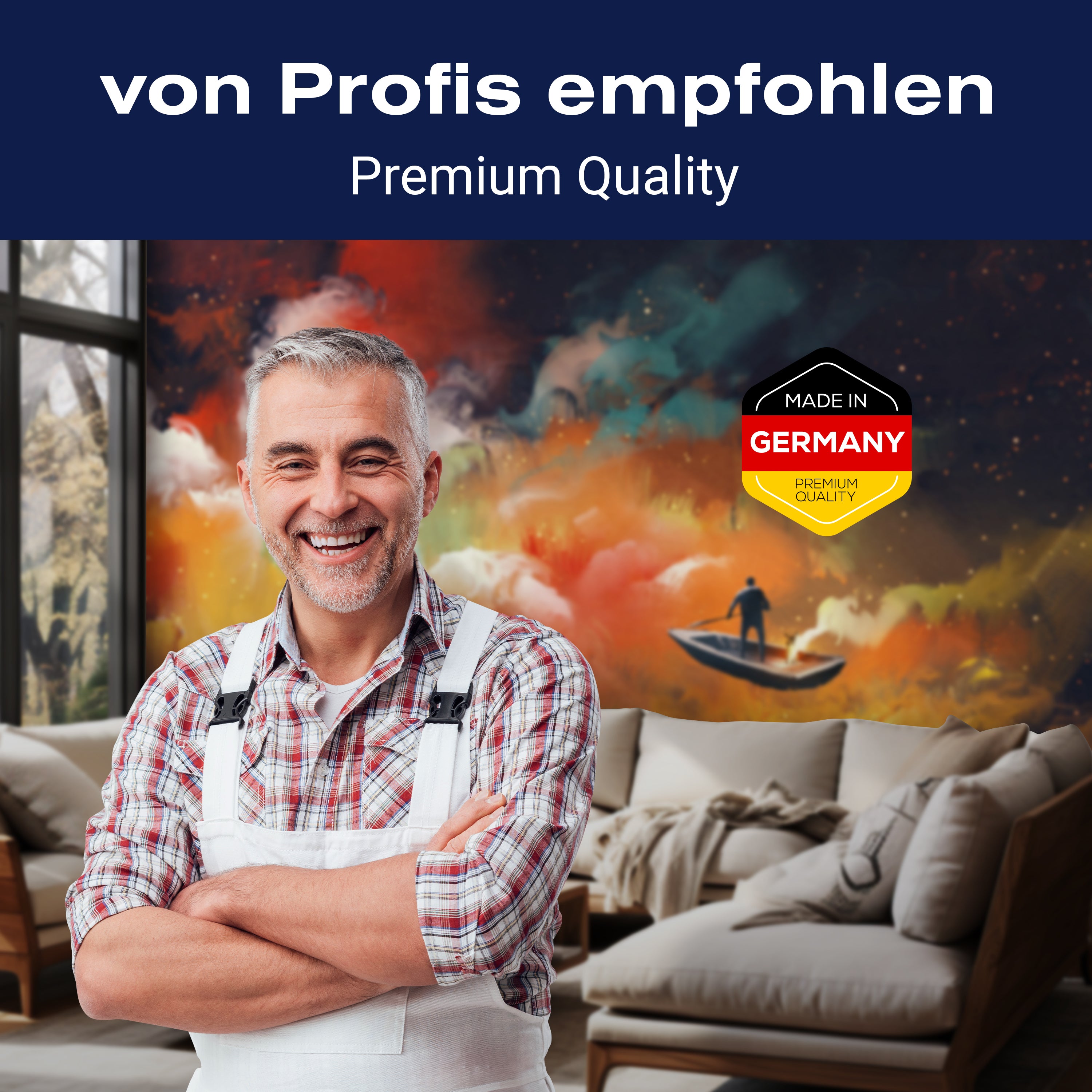 Fototapete Gemälde mit Wolken Mann im Boot M5987 - Bild 5 Fototapete Gemälde mit Wolken Mann im Boot M5987 - Bild 5