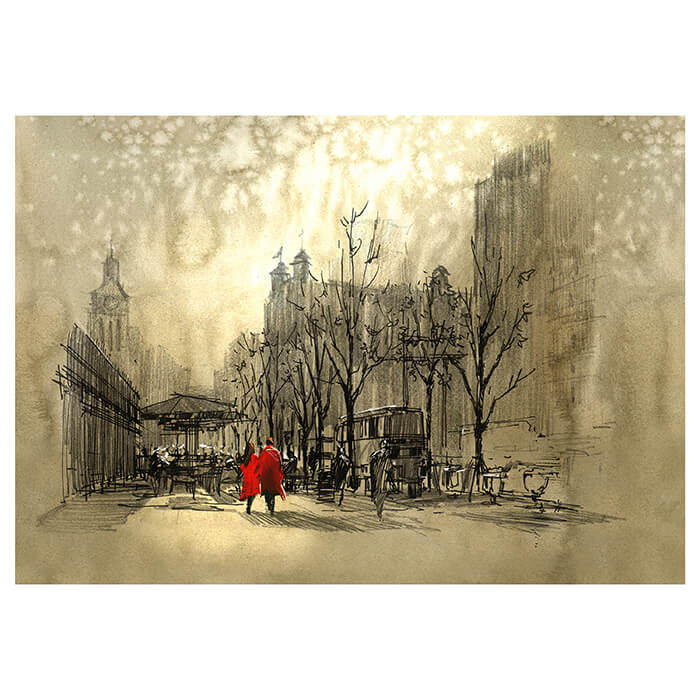 Fototapete Gemälde Menschen in einer Stadt M5988 - Bild 2 Fototapete Gemälde Menschen in einer Stadt M5988 - Bild 2