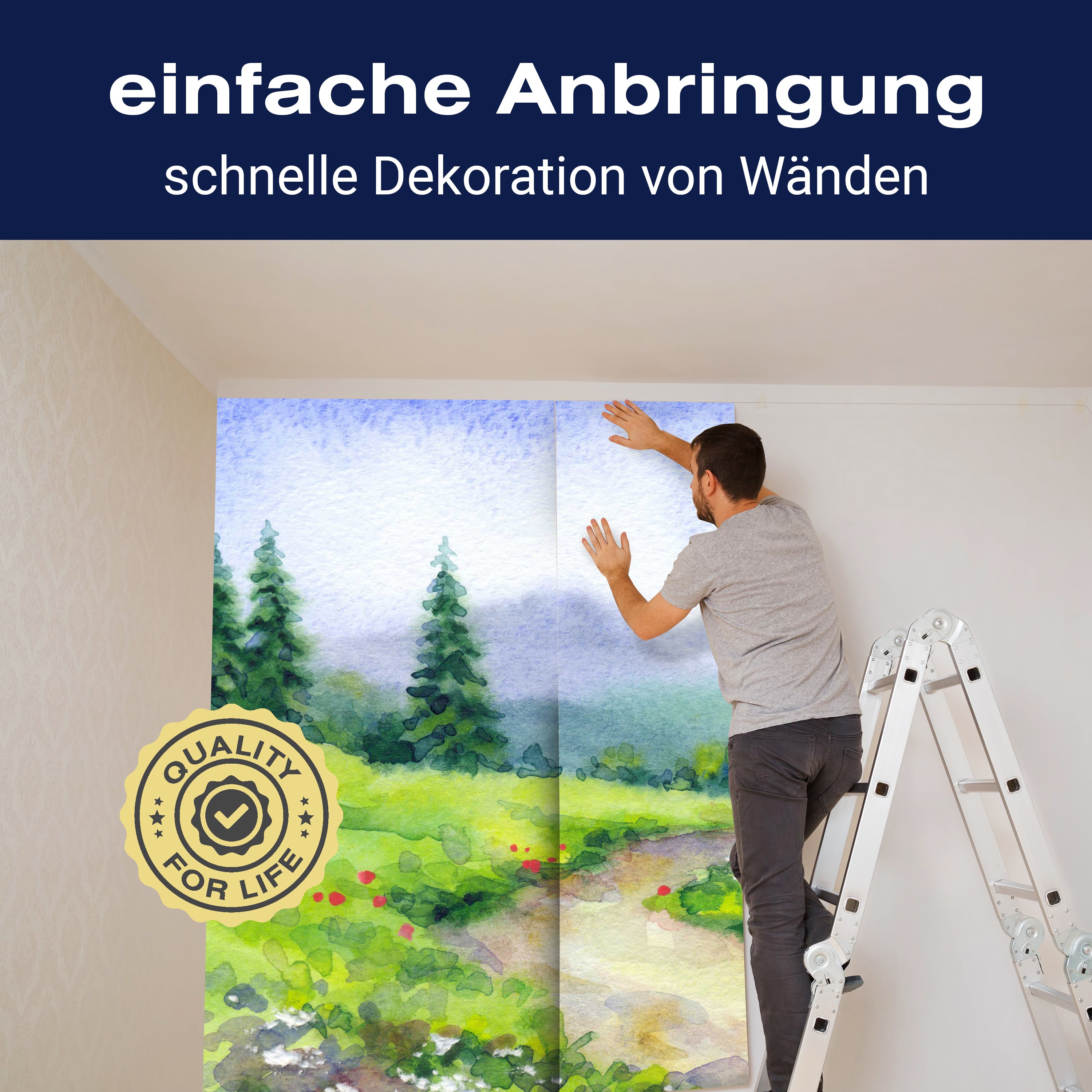 Fototapete Gemälde Landschaft mit Hügeln M5995 - Bild 3 Fototapete Gemälde Landschaft mit Hügeln M5995 - Bild 3