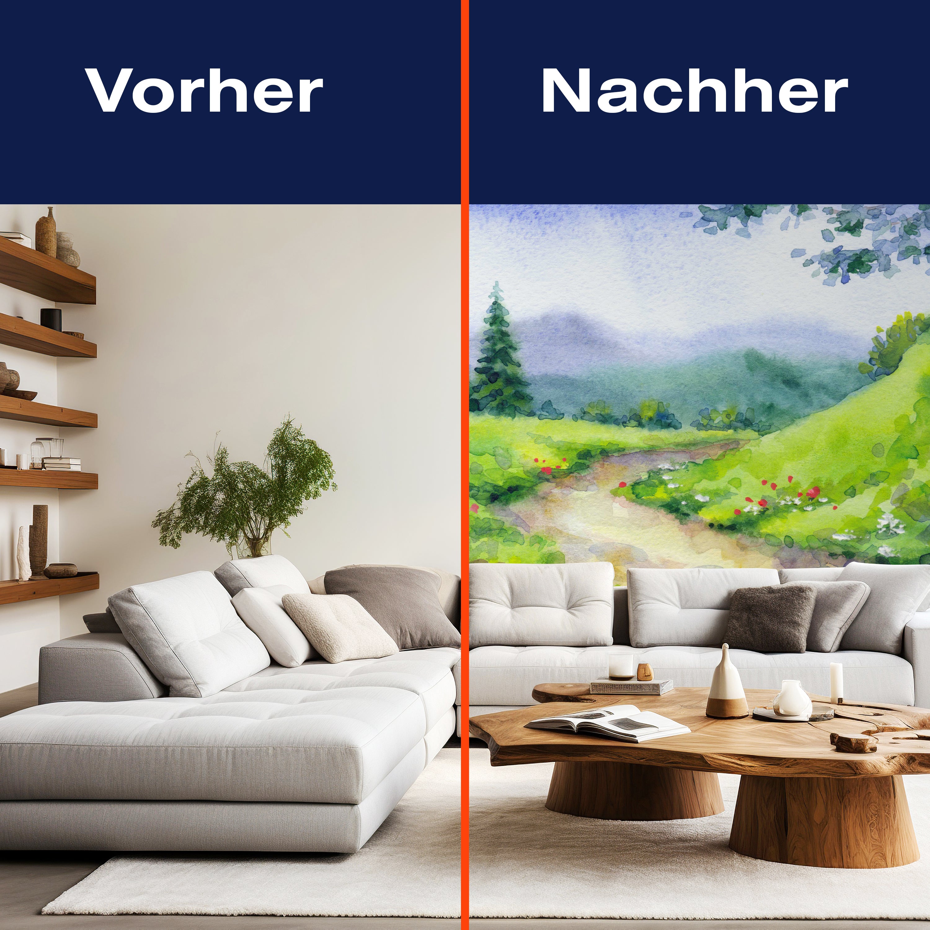 Fototapete Gemälde Landschaft mit Hügeln M5995 - Bild 9 Fototapete Gemälde Landschaft mit Hügeln M5995 - Bild 9