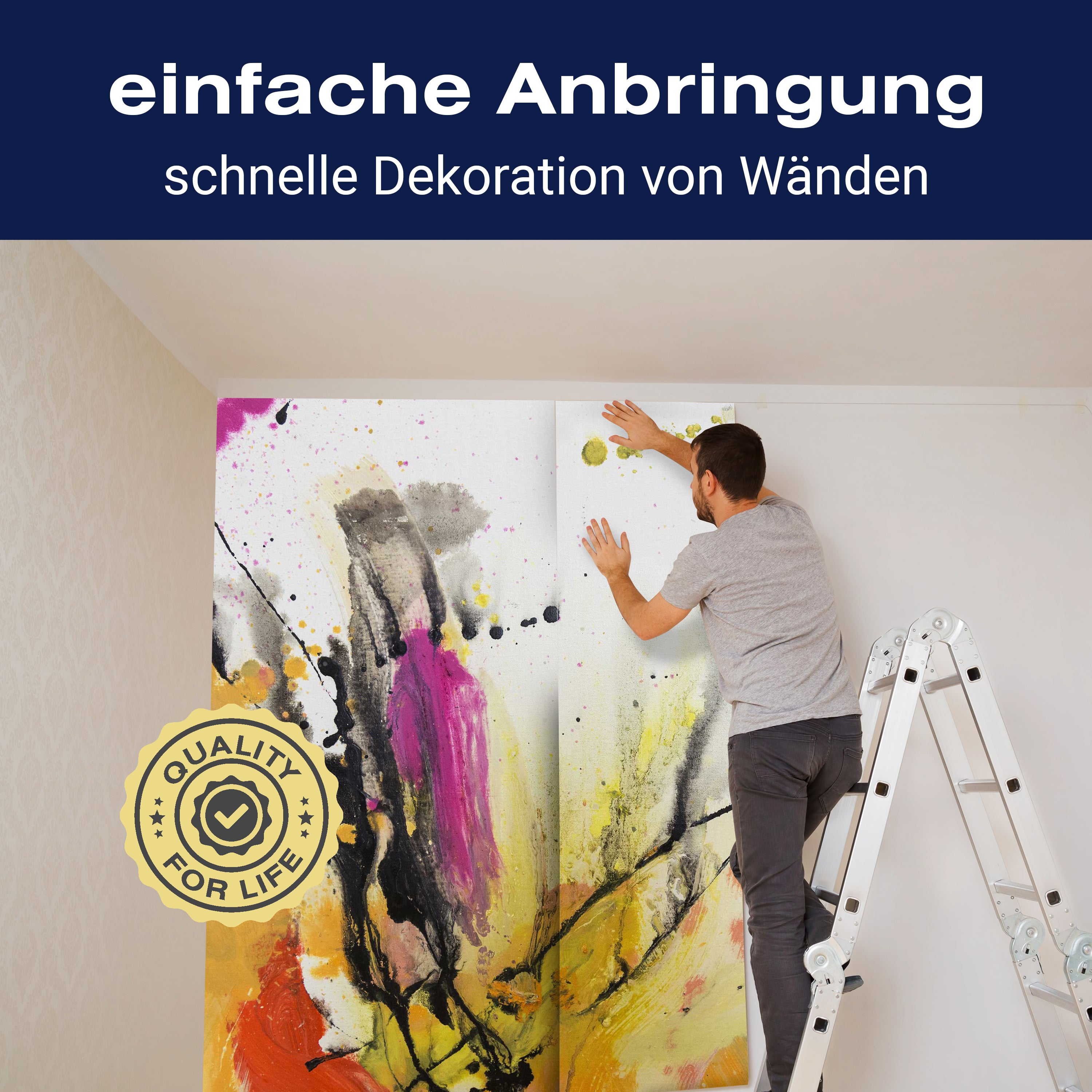 Fototapete Gemälde mit Bunte Farbkleckse M5997 - Bild 3 Fototapete Gemälde mit Bunte Farbkleckse M5997 - Bild 3