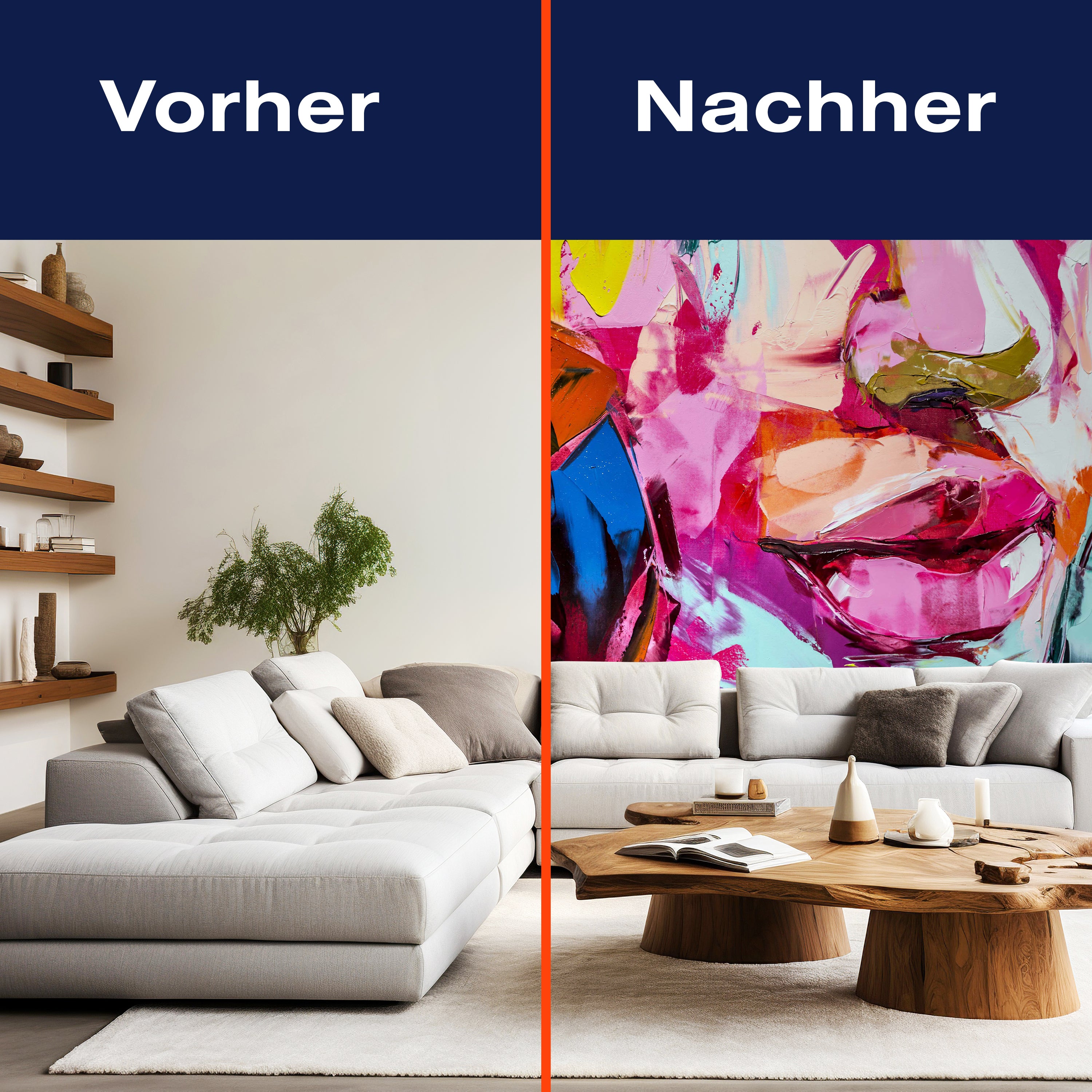 Fototapete Gemälde Bunter Kopf mit Lippen M5998 - Bild 9 Fototapete Gemälde Bunter Kopf mit Lippen M5998 - Bild 9