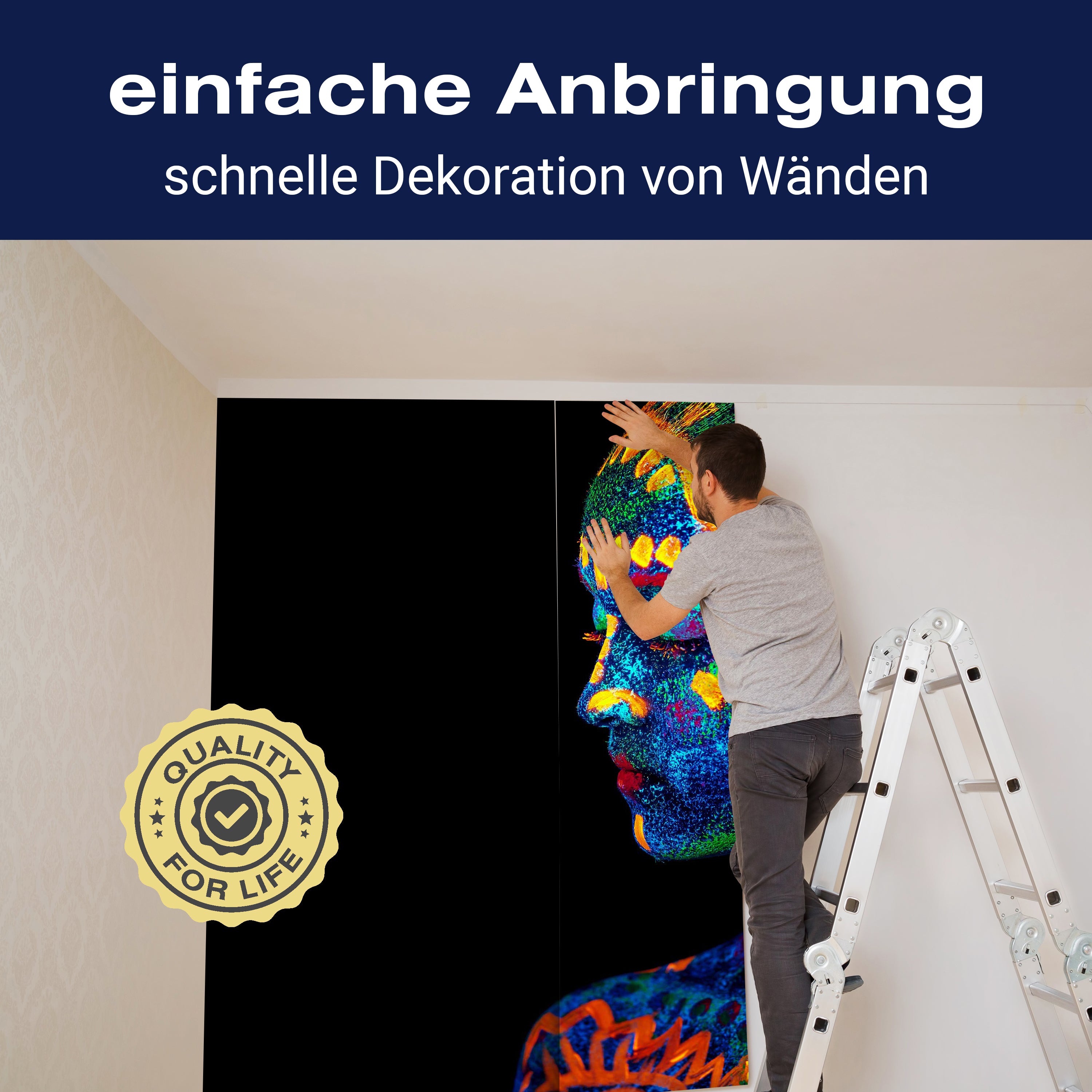 Fototapete Frau Neon Farben am Körper M6008 - Bild 3 Fototapete Frau Neon Farben am Körper M6008 - Bild 3