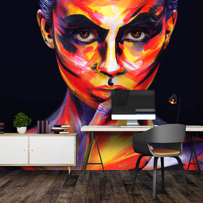 Fototapete Frau bemalten Körper und Gesicht M6012 - Bild 1 Fototapete Frau bemalten Körper und Gesicht M6012 - Bild 1