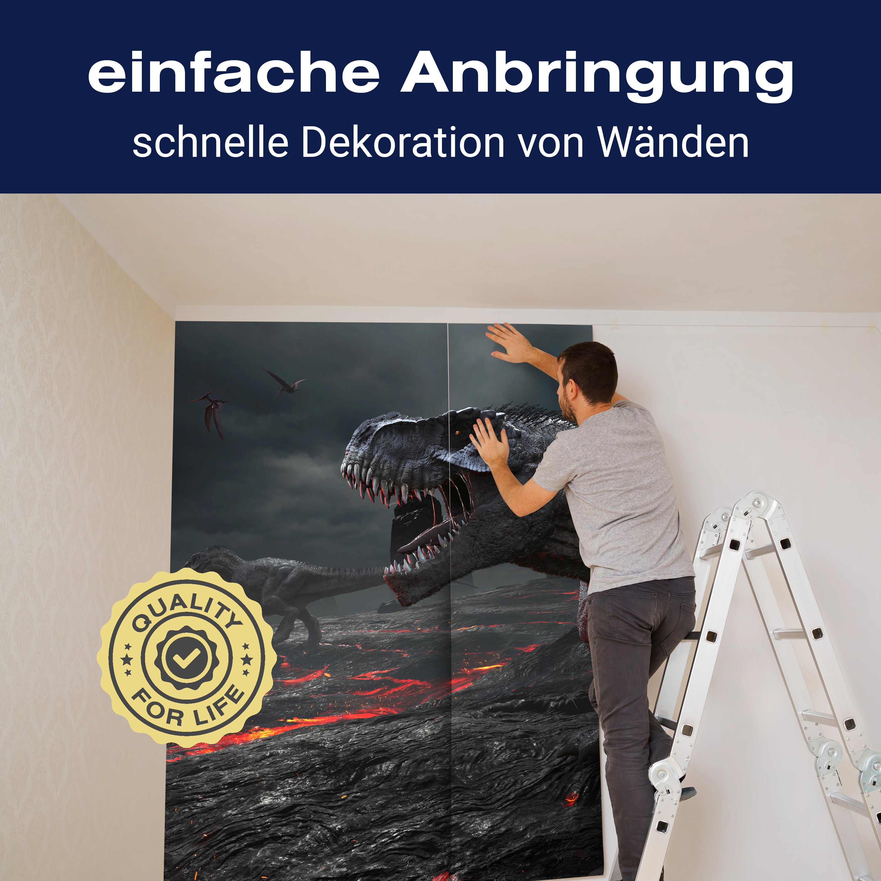 Fototapete T-Rex Dino in Lavalandschaft M6016 - Bild 3 Fototapete T-Rex Dino in Lavalandschaft M6016 - Bild 3