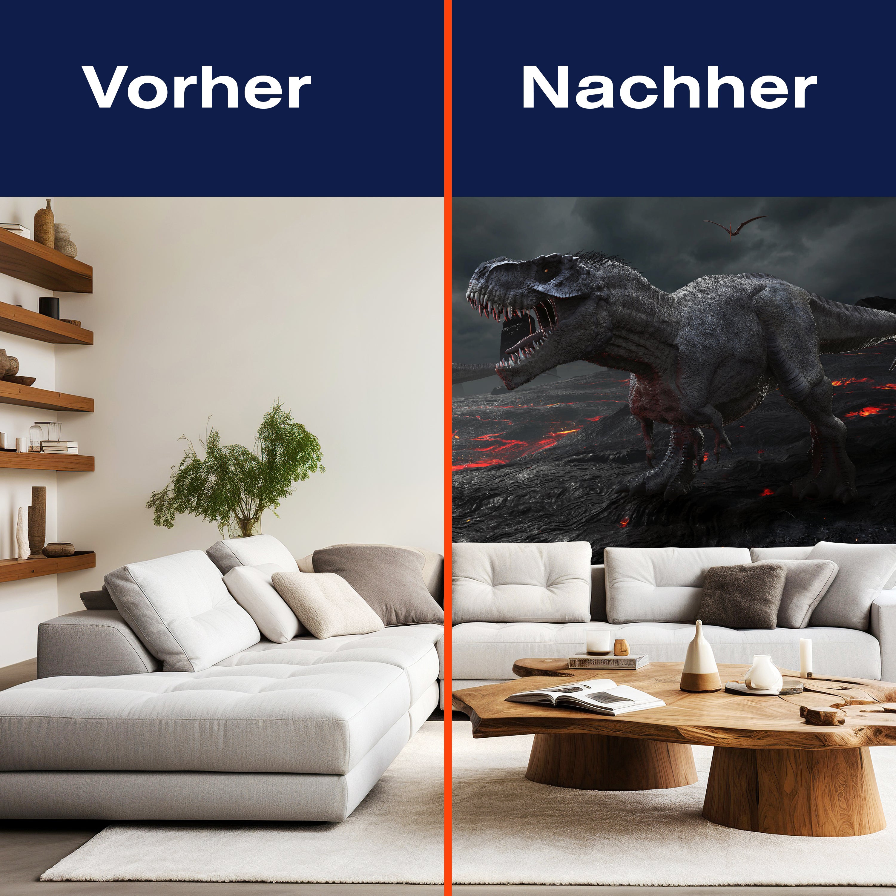 Fototapete T-Rex Dino in Lavalandschaft M6016 - Bild 9 Fototapete T-Rex Dino in Lavalandschaft M6016 - Bild 9