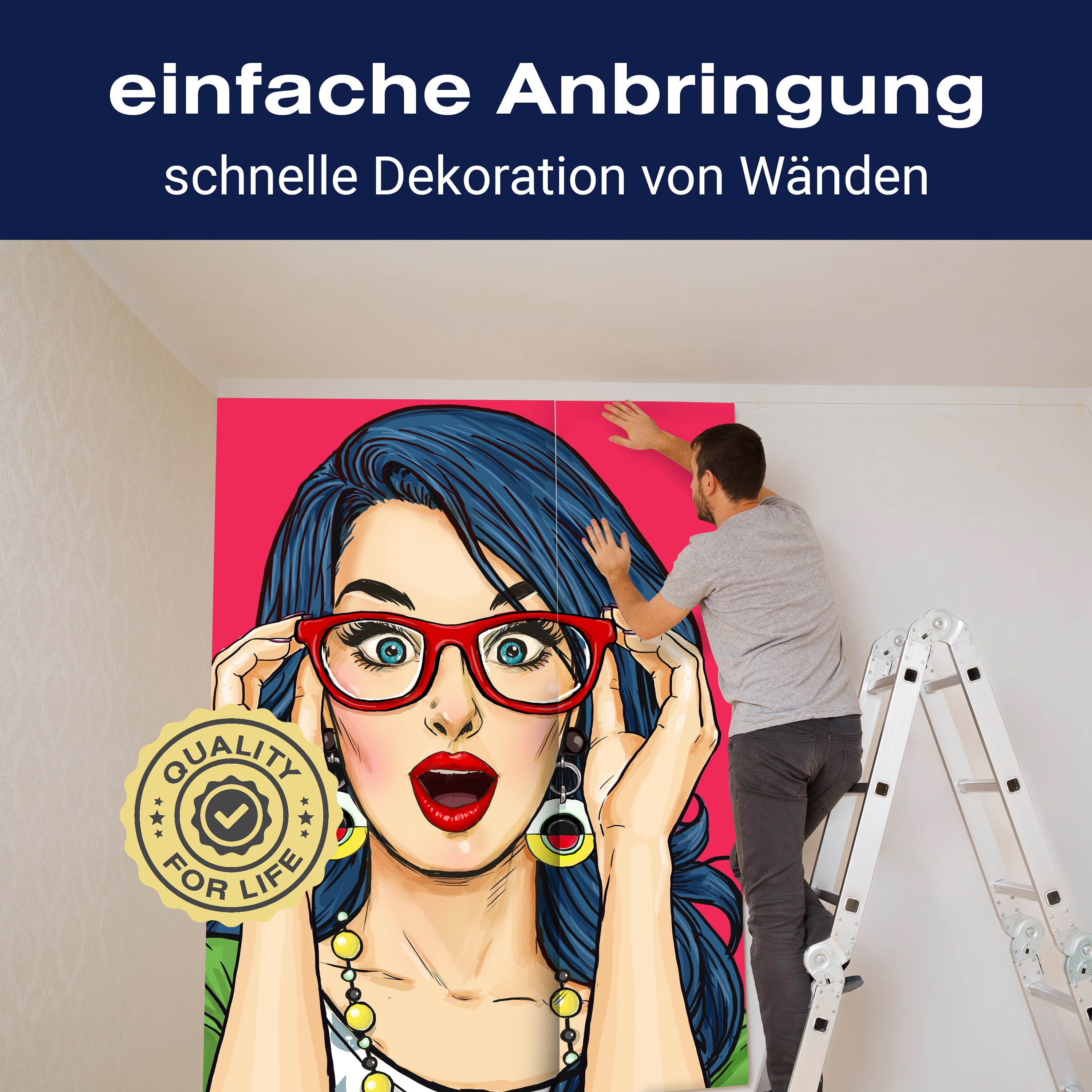 Fototapete Frau in Popart Style M6026 - Bild 3 Fototapete Frau in Popart Style M6026 - Bild 3