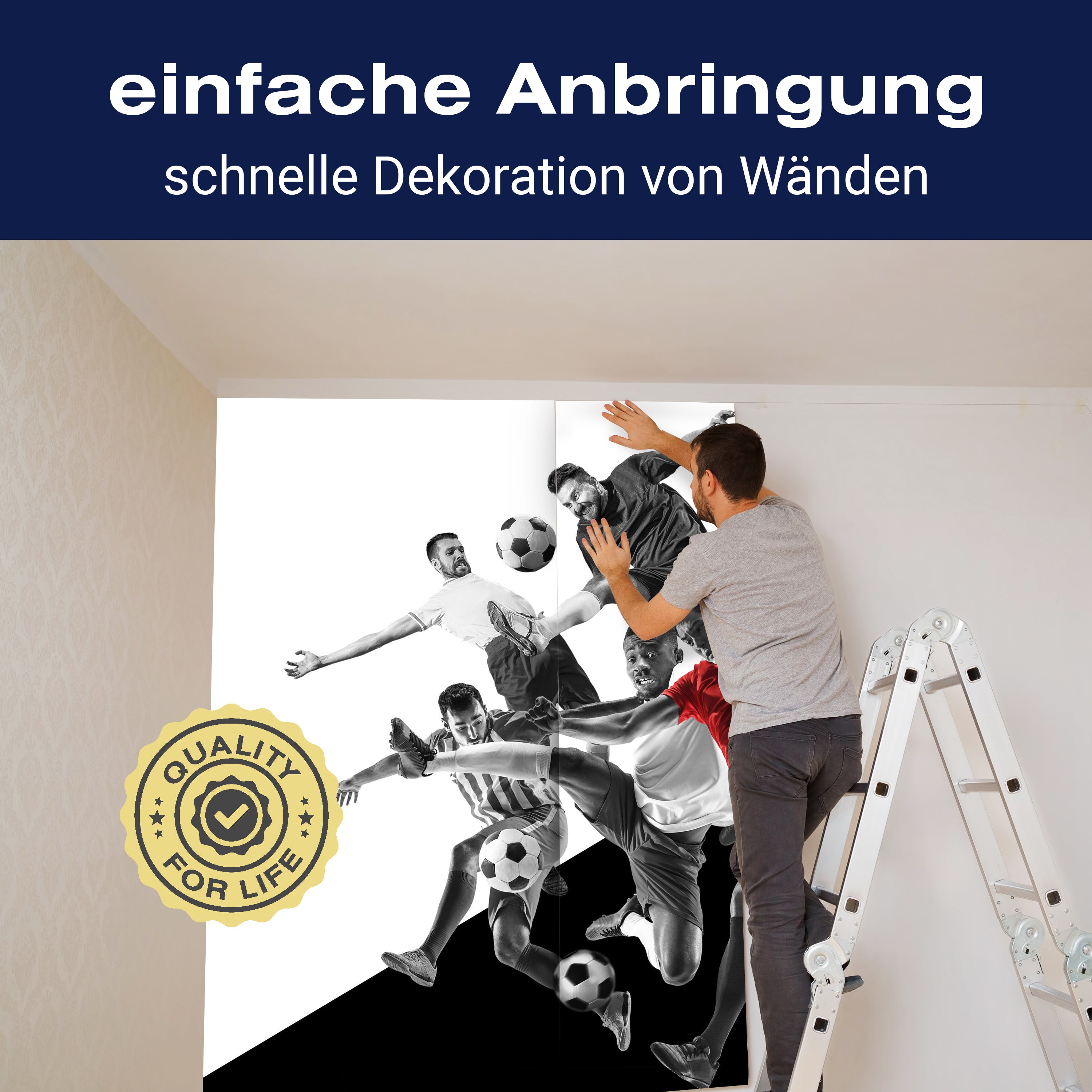 Fototapete Fußballspieler in Schwarz Weiß und Rot M6038 - Bild 3 Fototapete Fußballspieler in Schwarz Weiß und Rot M6038 - Bild 3