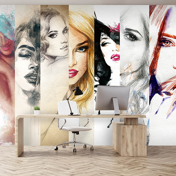 Fototapete Frauen mit verschiedenen Maltechniken M6055 - Bild 1 Fototapete Frauen mit verschiedenen Maltechniken M6055 - Bild 1