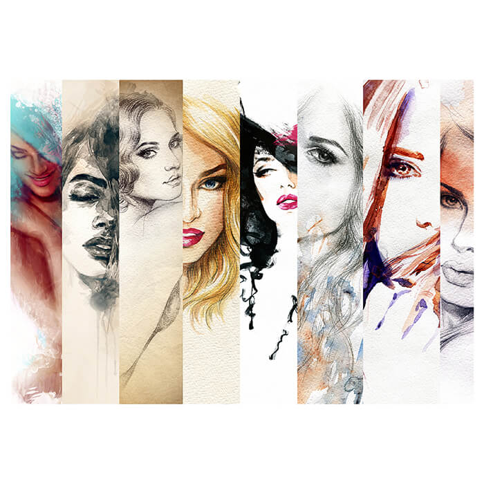 Fototapete Frauen mit verschiedenen Maltechniken M6055 - Bild 2 Fototapete Frauen mit verschiedenen Maltechniken M6055 - Bild 2