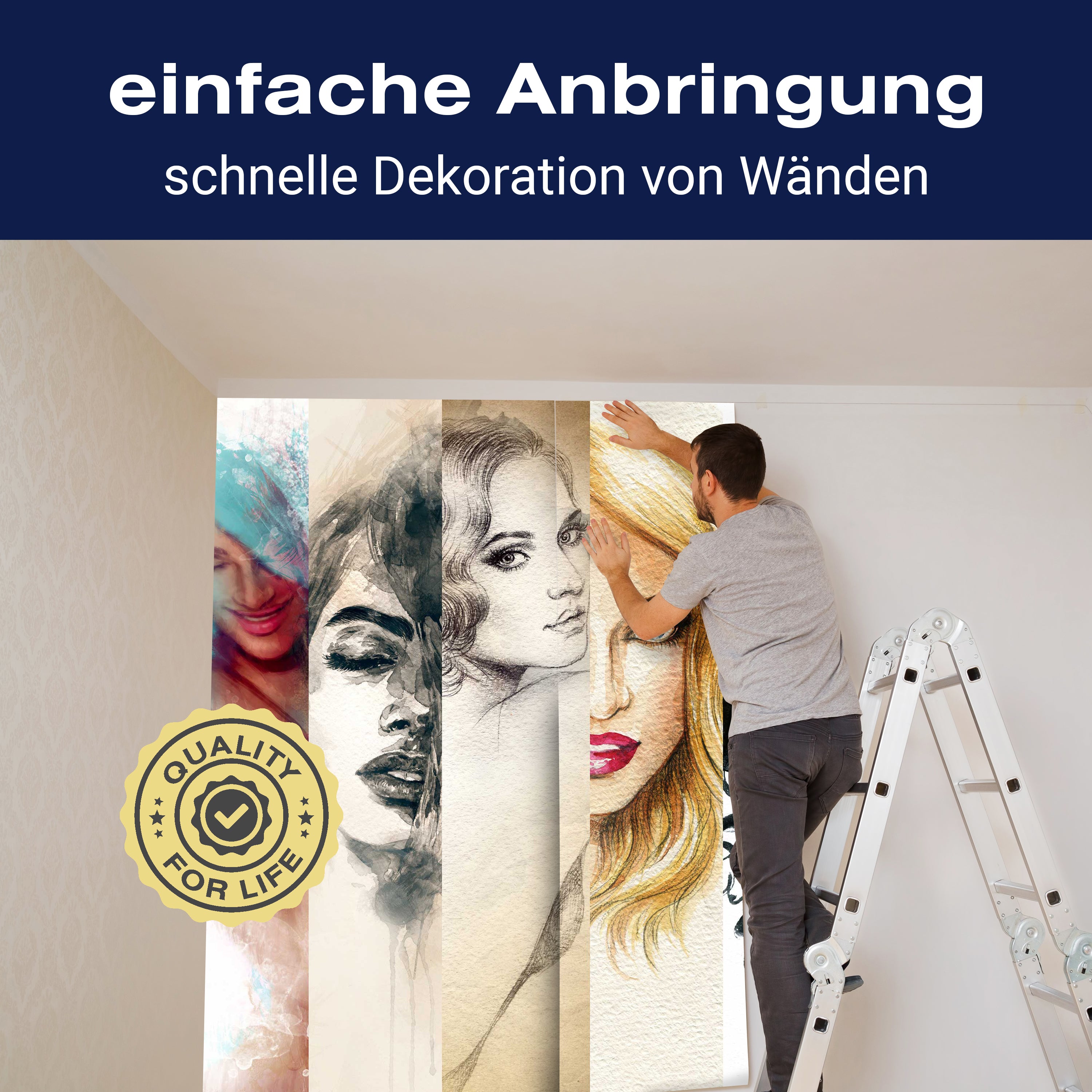 Fototapete Frauen mit verschiedenen Maltechniken M6055 - Bild 3 Fototapete Frauen mit verschiedenen Maltechniken M6055 - Bild 3