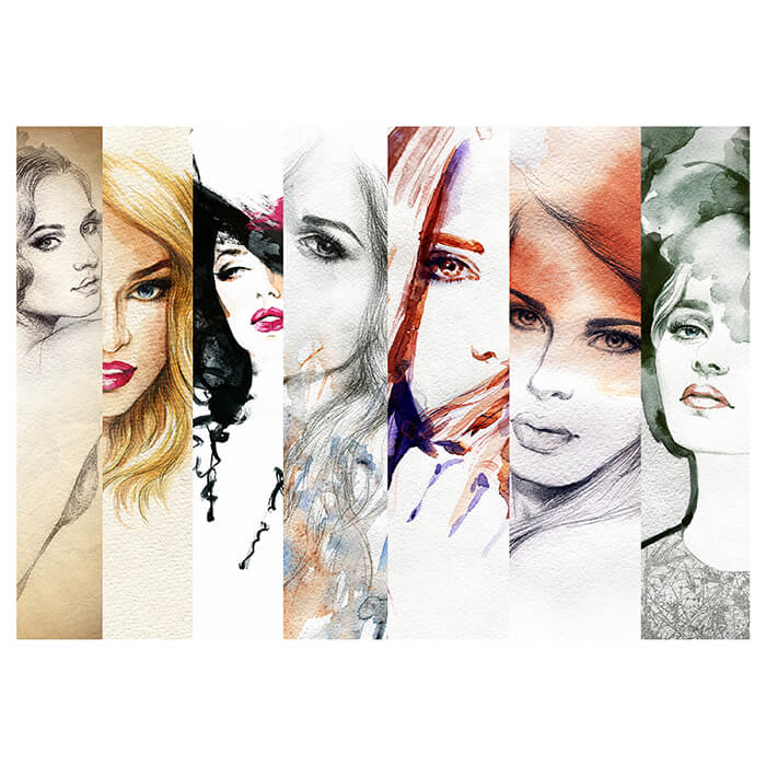 Fototapete Zeichnungen verschiedener Frauen M6057 - Bild 2 Fototapete Zeichnungen verschiedener Frauen M6057 - Bild 2