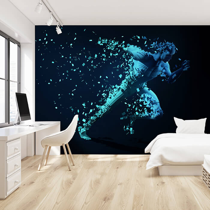 Fototapete Mensch Sport laufen blau M6073 - Bild 1 Fototapete Mensch Sport laufen blau M6073 - Bild 1