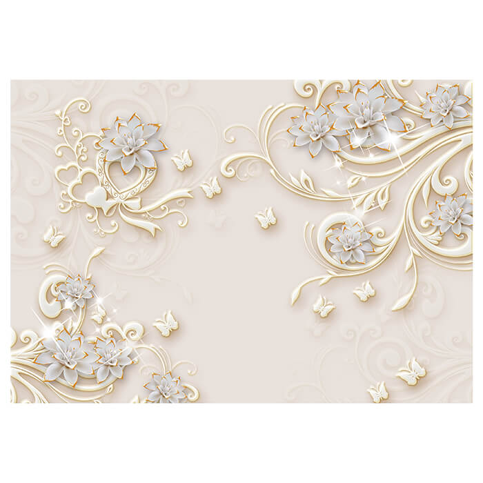 Fototapete 3D Effekt Blumen Ornamente Gold M6098 - Bild 2 Fototapete 3D Effekt Blumen Ornamente Gold M6098 - Bild 2