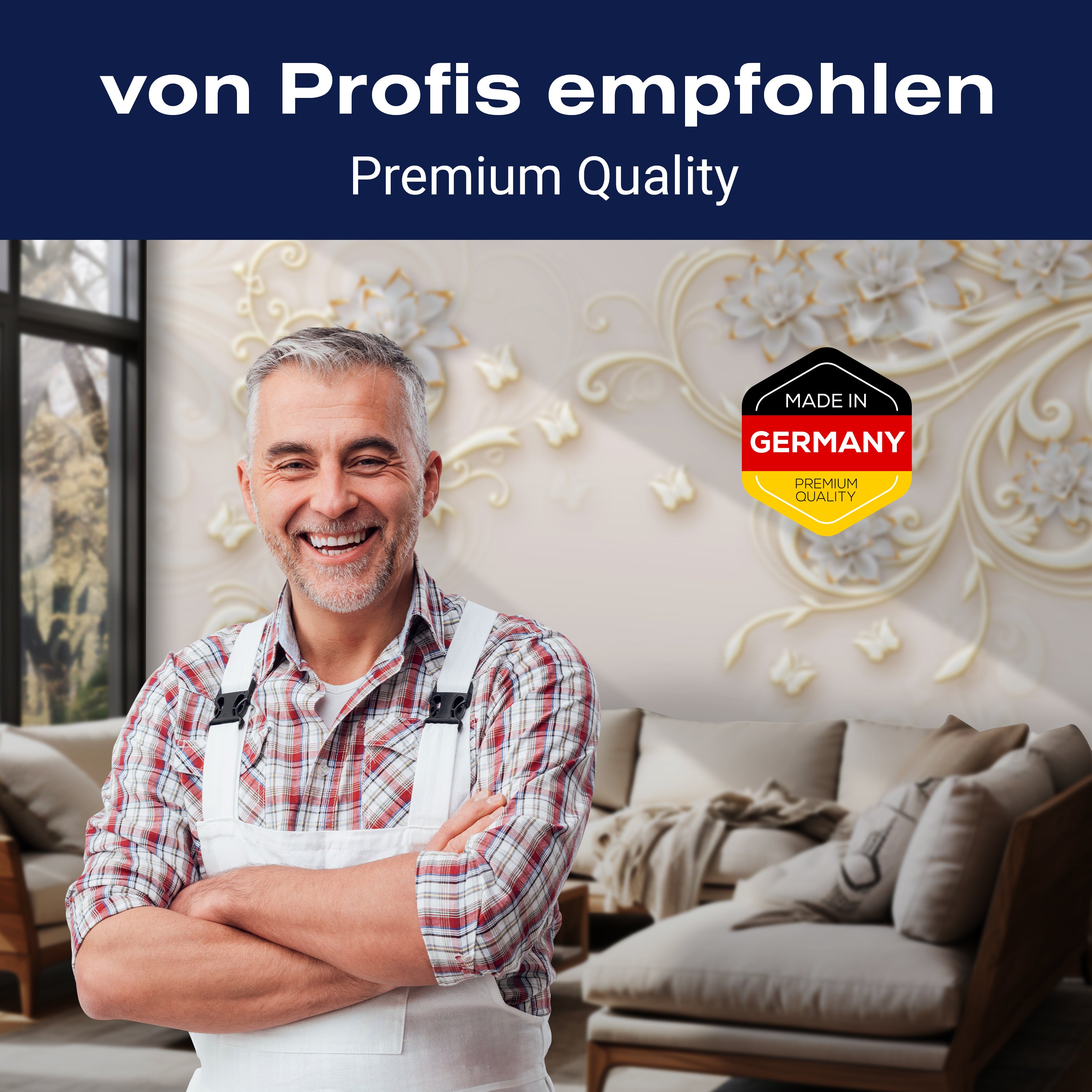 Fototapete 3D Effekt Blumen Ornamente Gold M6098 - Bild 5 Fototapete 3D Effekt Blumen Ornamente Gold M6098 - Bild 5