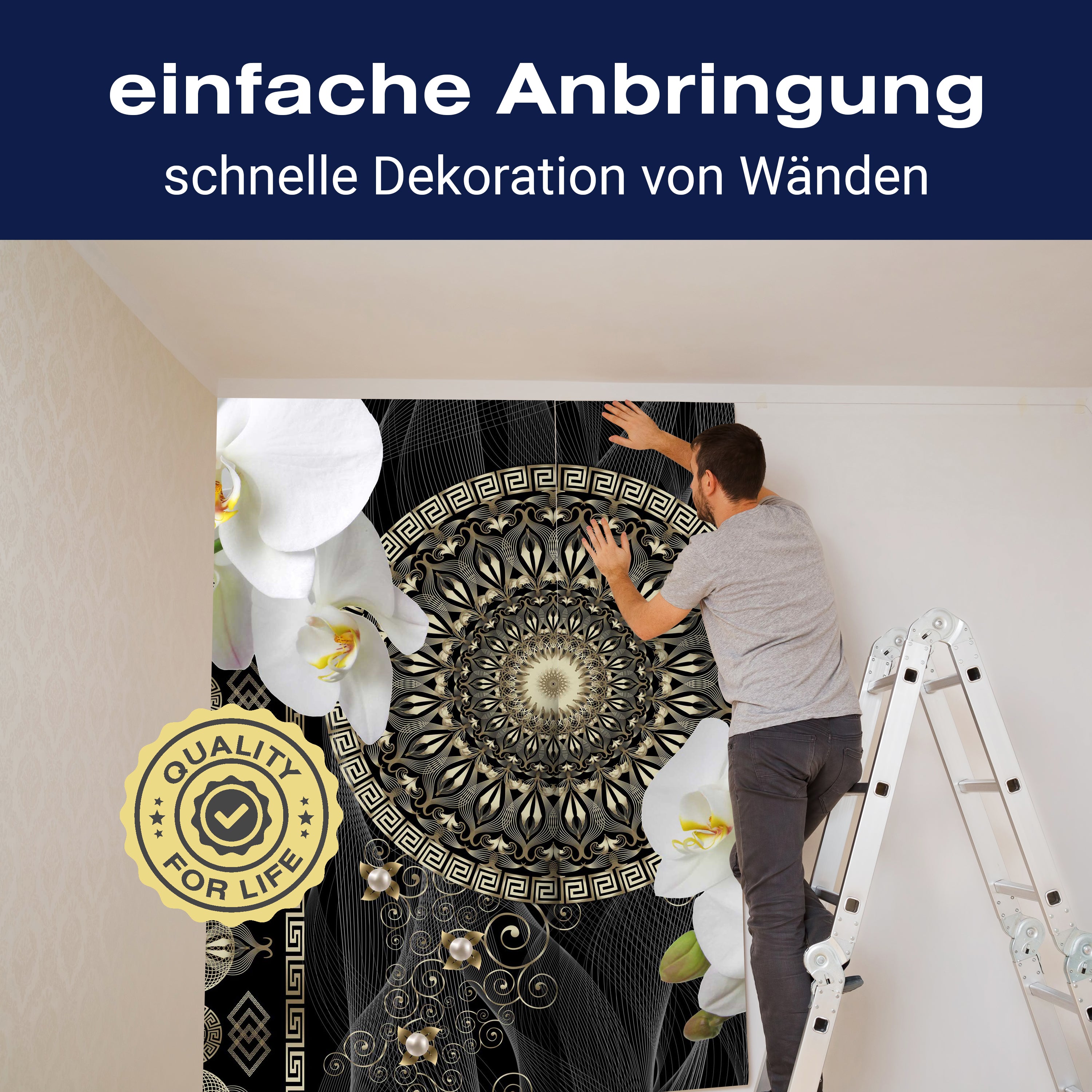 Fototapete Blüten Blumen Orchideen Mandala Wellness M6114 - Bild 3 Fototapete Blüten Blumen Orchideen Mandala Wellness M6114 - Bild 3