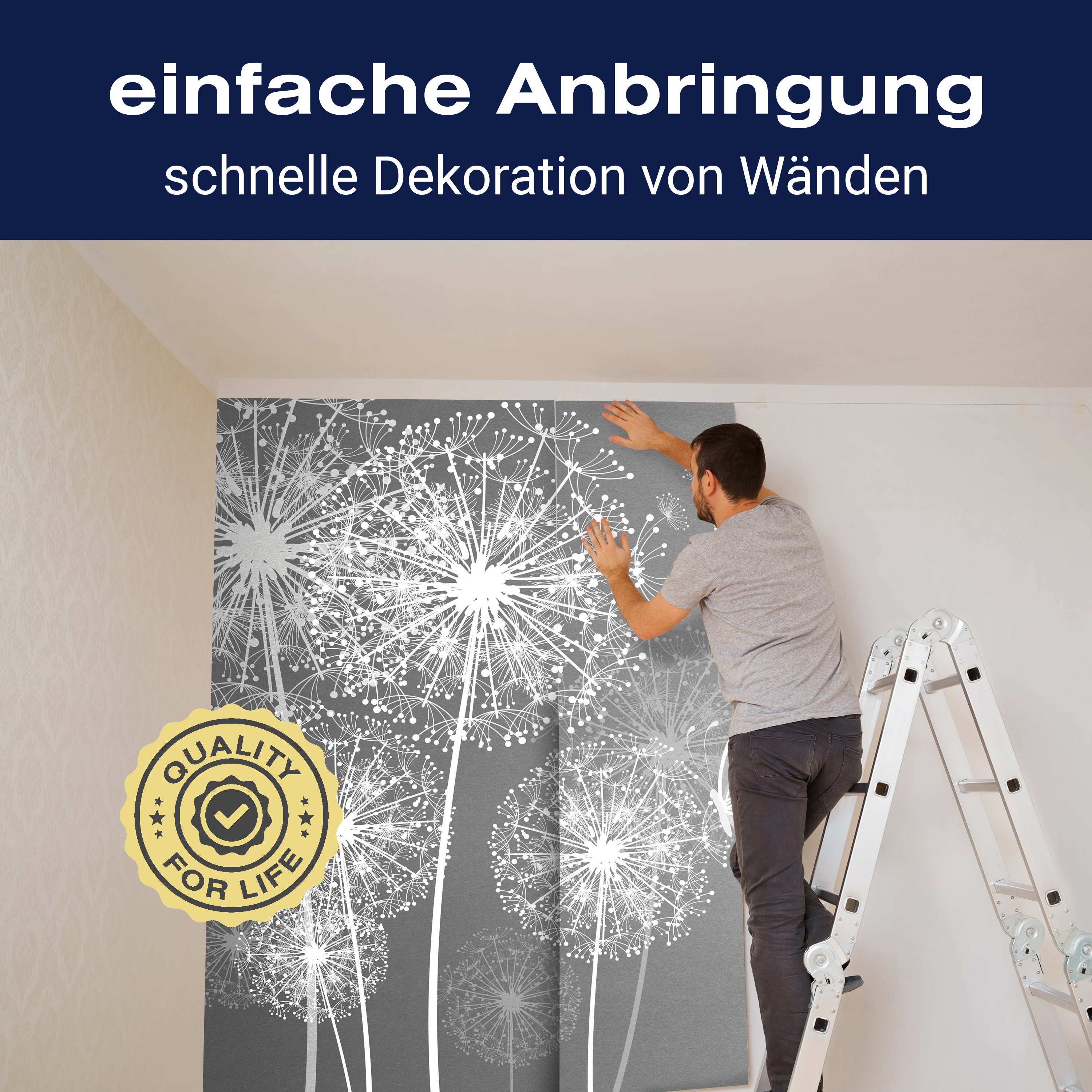 Fototapete Pusteblumen mit Schmetterlingen M6119 - Bild 3 Fototapete Pusteblumen mit Schmetterlingen M6119 - Bild 3