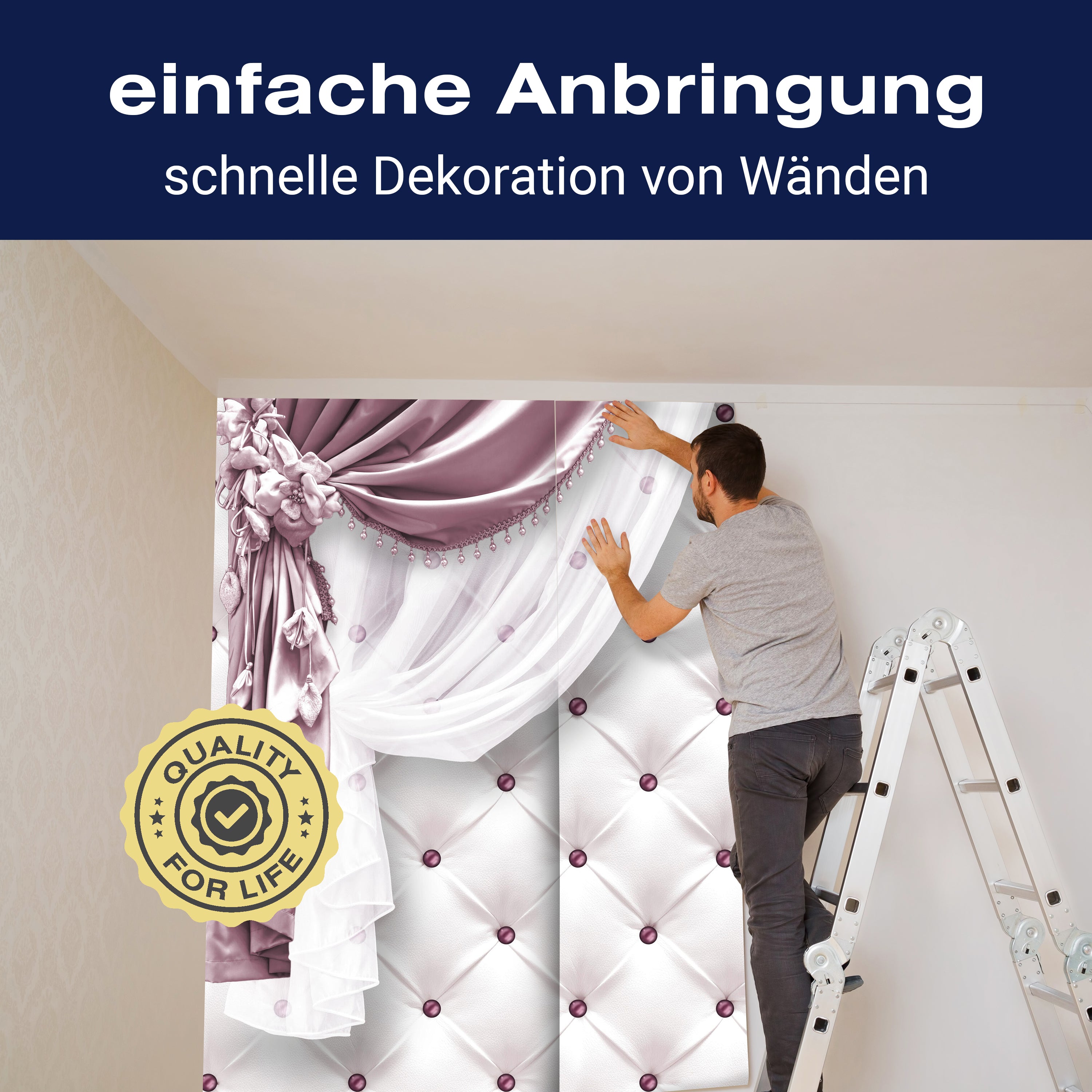 Fototapete Vorhänge mit Blumen und Perlen M6128 - Bild 3 Fototapete Vorhänge mit Blumen und Perlen M6128 - Bild 3