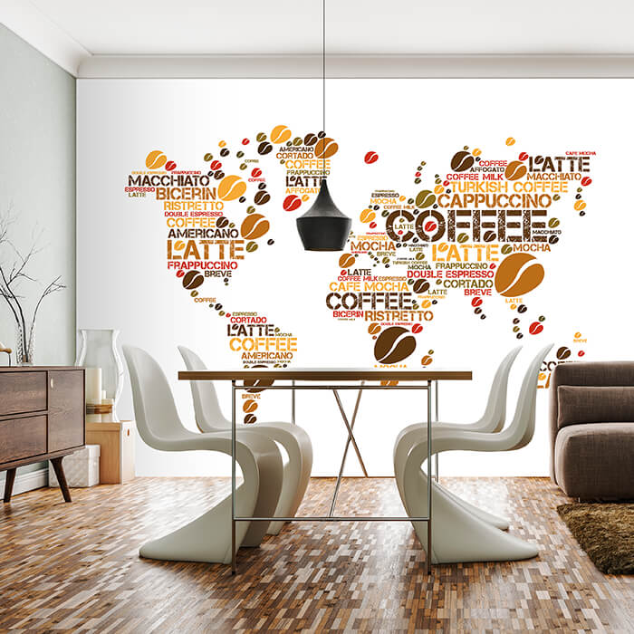 Fototapete Weltkarte Kaffee Küche M6155 - Bild 1 Fototapete Weltkarte Kaffee Küche M6155 - Bild 1