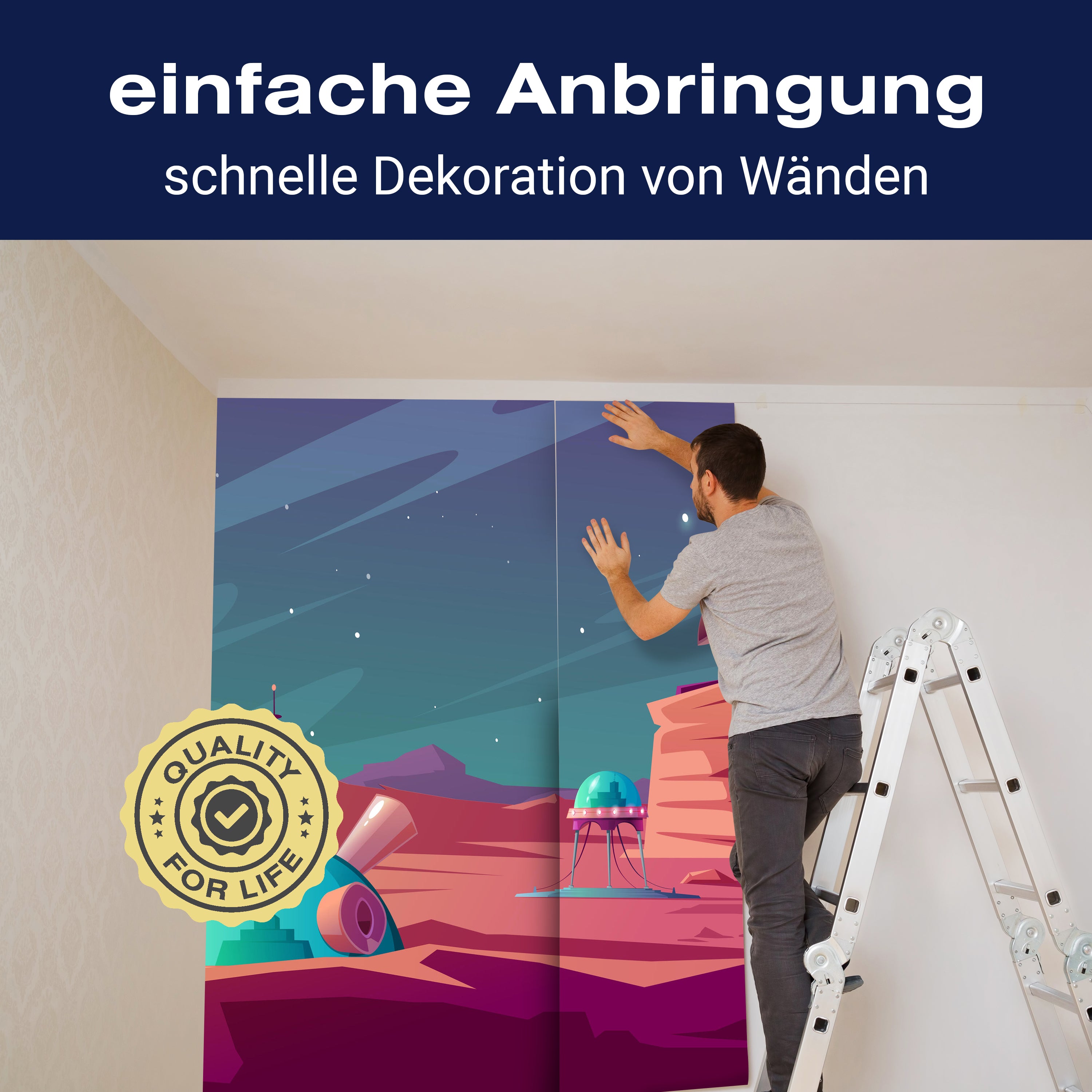 Fototapete Planet Weltall Rakete M6171 - Bild 3 Fototapete Planet Weltall Rakete M6171 - Bild 3