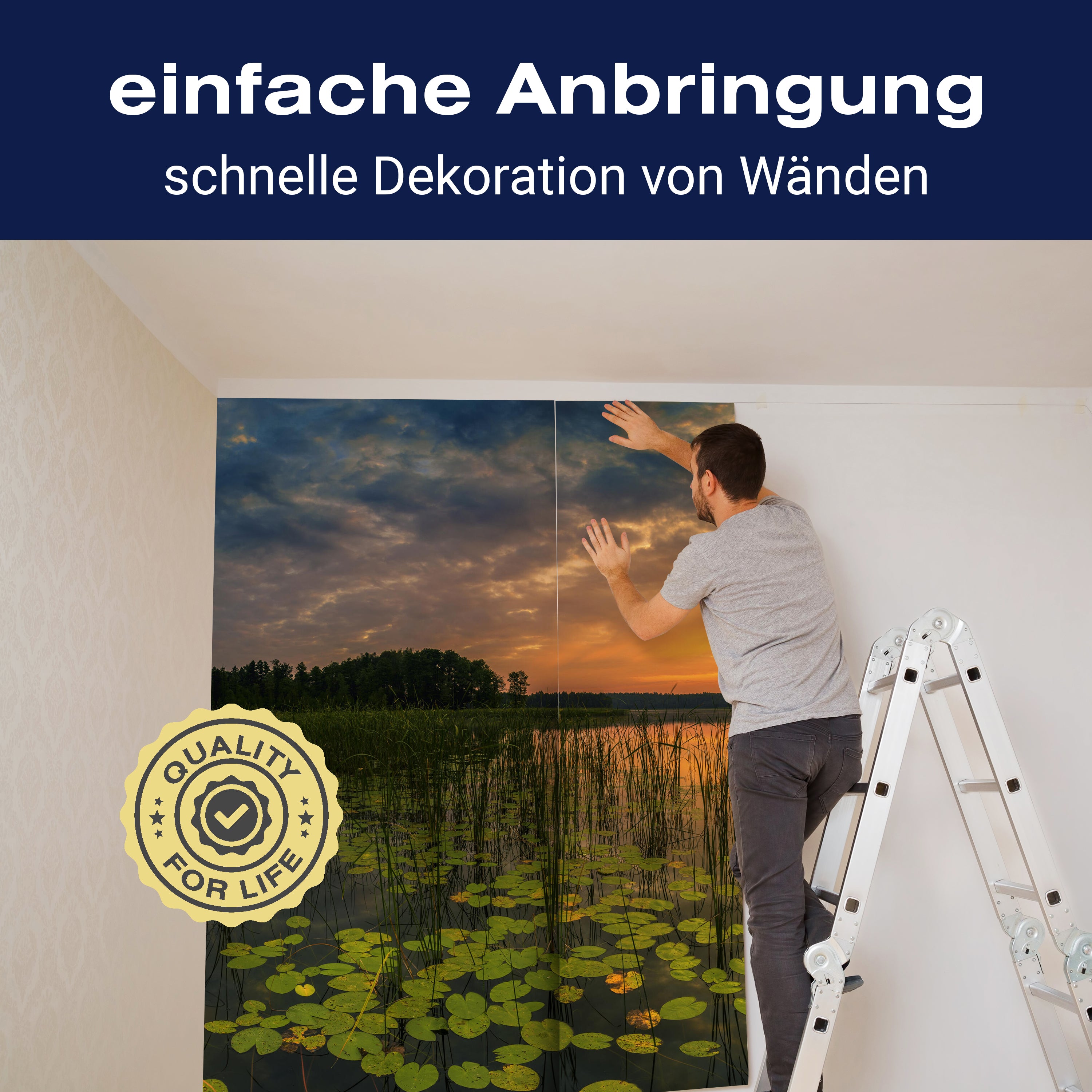 Fototapete See Steg Natur Seerosen M6194 - Bild 3 Fototapete See Steg Natur Seerosen M6194 - Bild 3