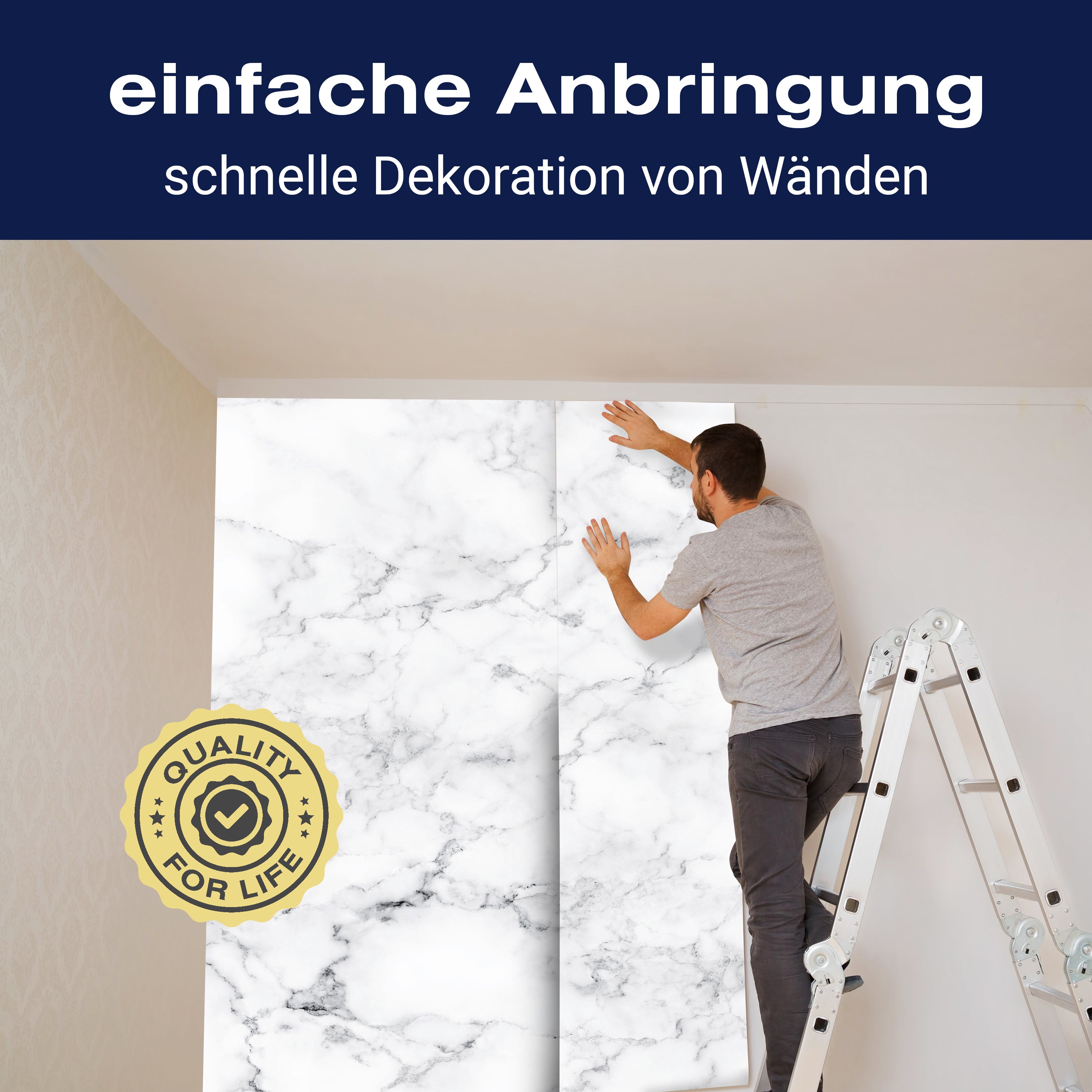 Fototapete Marmor Marmoroptik weiß hell M6208 - Bild 3 Fototapete Marmor Marmoroptik weiß hell M6208 - Bild 3