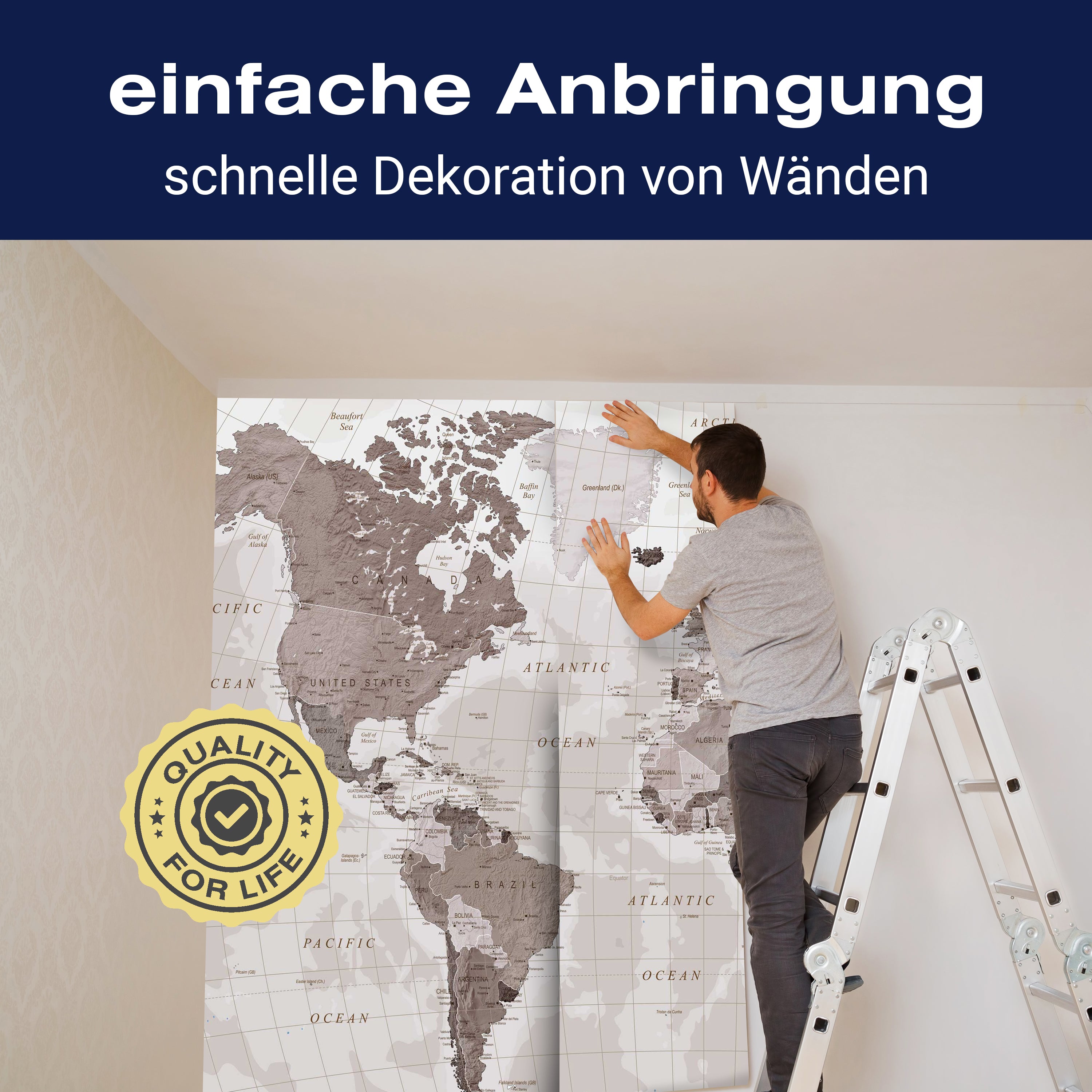 Fototapete Weltkarte Globus Atlas M6291 - Bild 3 Fototapete Weltkarte Globus Atlas M6291 - Bild 3