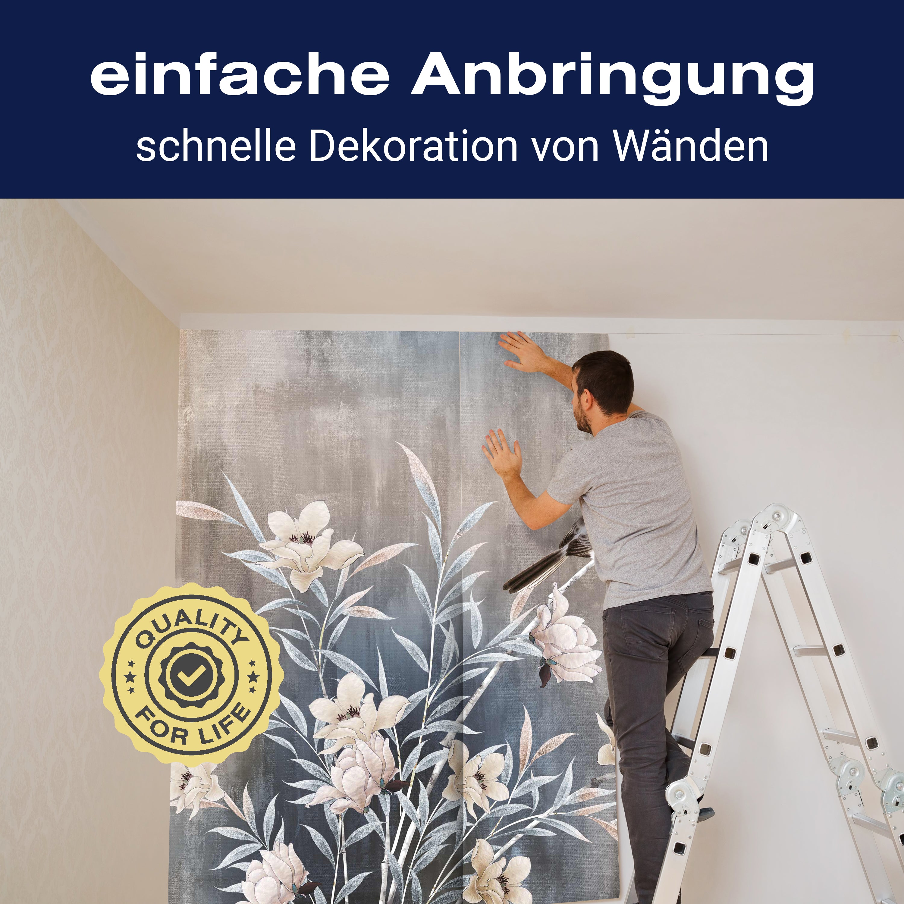 Fototapete Vintage Blumen Vögel M6295 - Bild 3 Fototapete Vintage Blumen Vögel M6295 - Bild 3