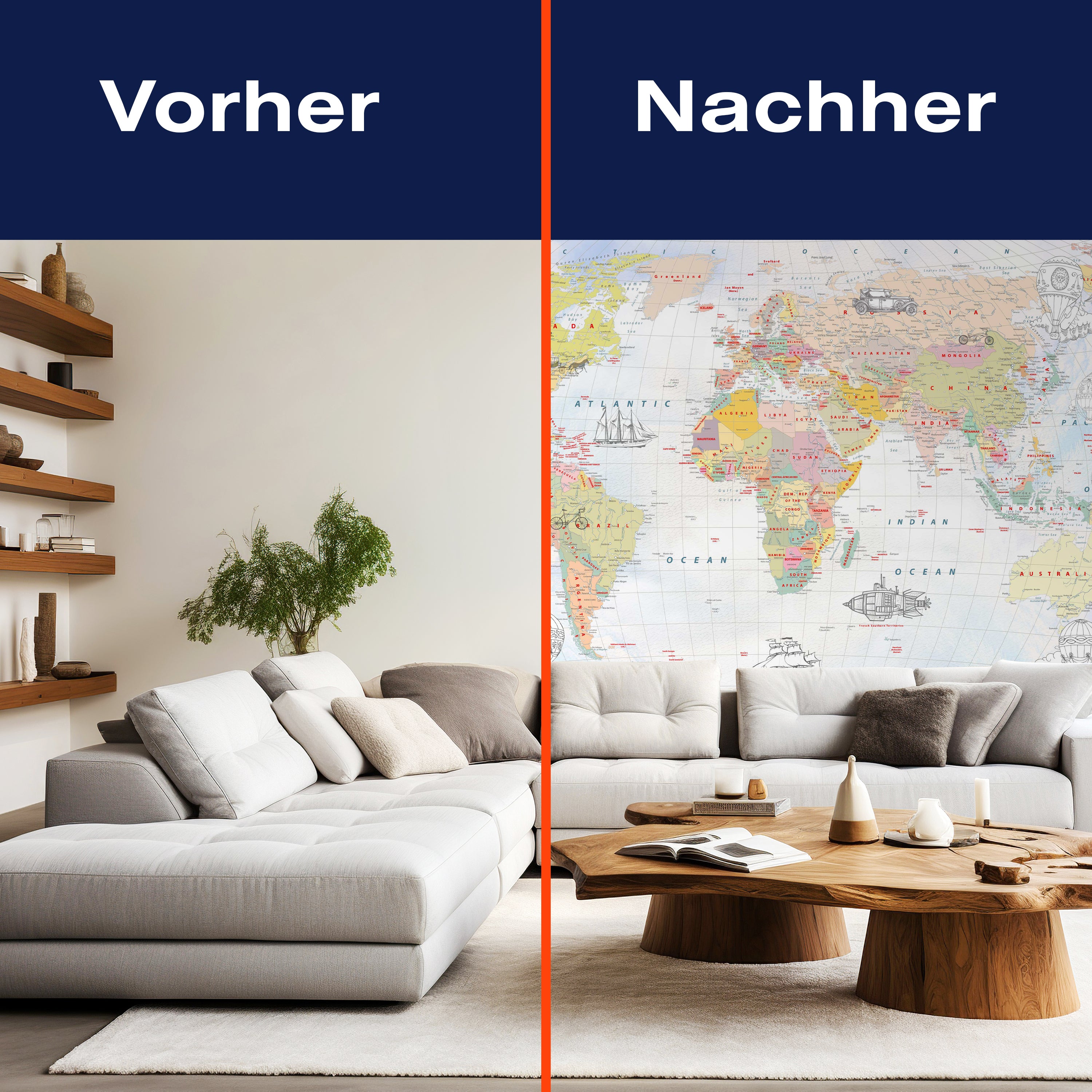 Fototapete Vintage Weltkarte Illustration M6312 - Bild 9 Fototapete Vintage Weltkarte Illustration M6312 - Bild 9