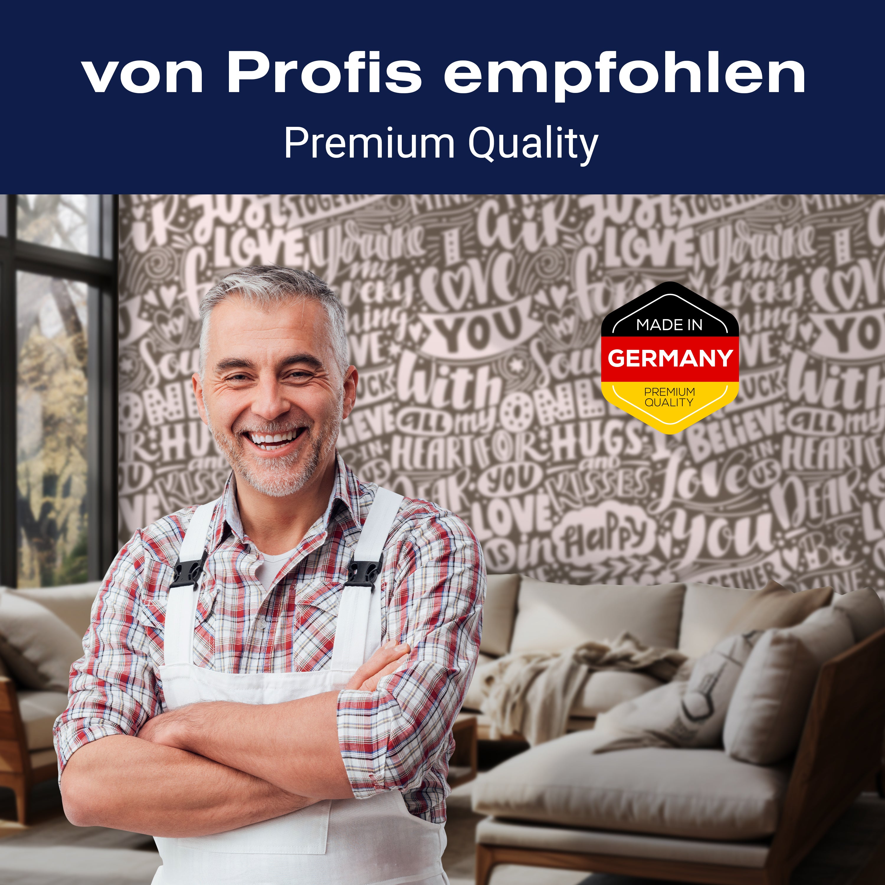 Fototapete Schrift Liebe braun M6364 - Bild 5 Fototapete Schrift Liebe braun M6364 - Bild 5