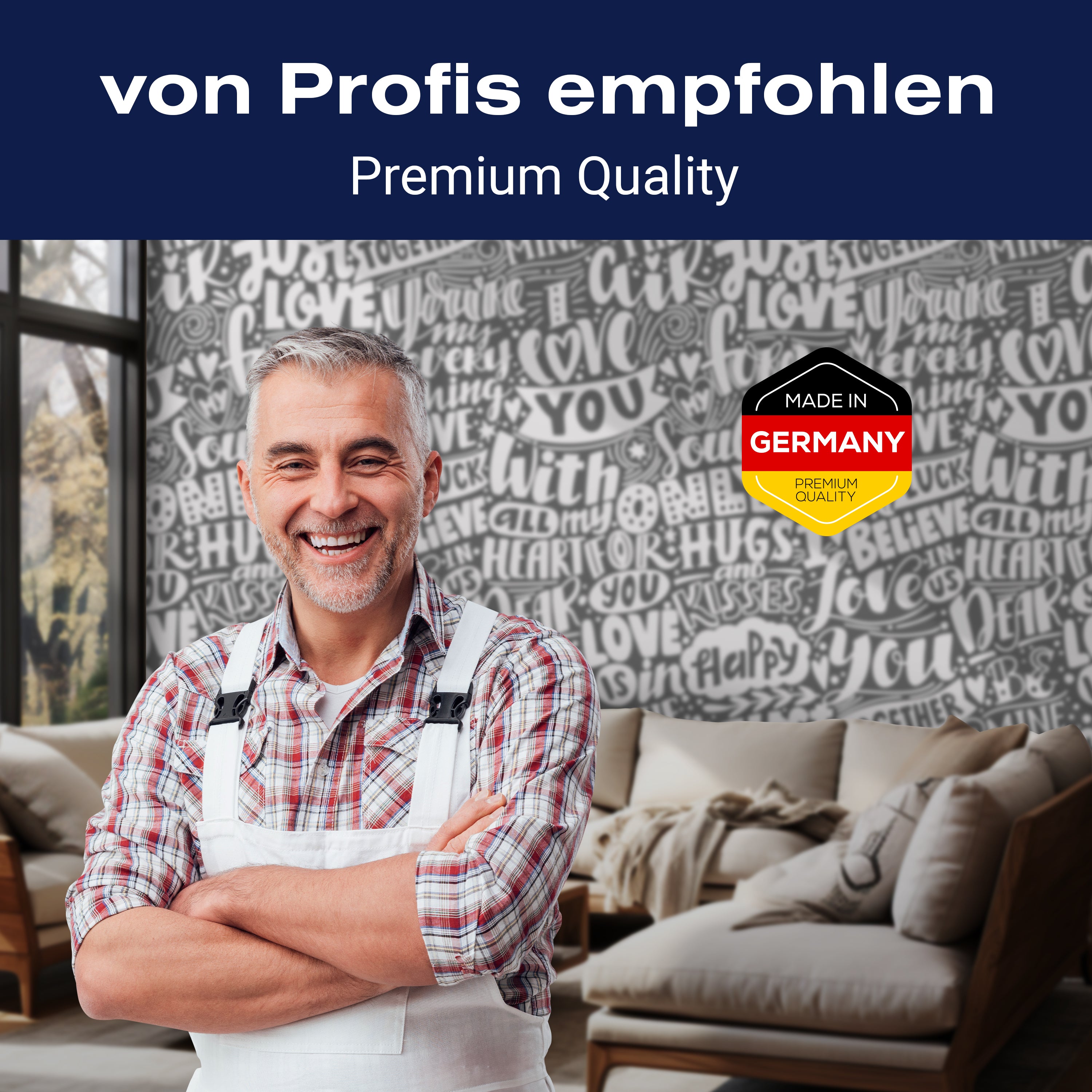 Fototapete Schrift Liebe grau M6366 - Bild 5 Fototapete Schrift Liebe grau M6366 - Bild 5