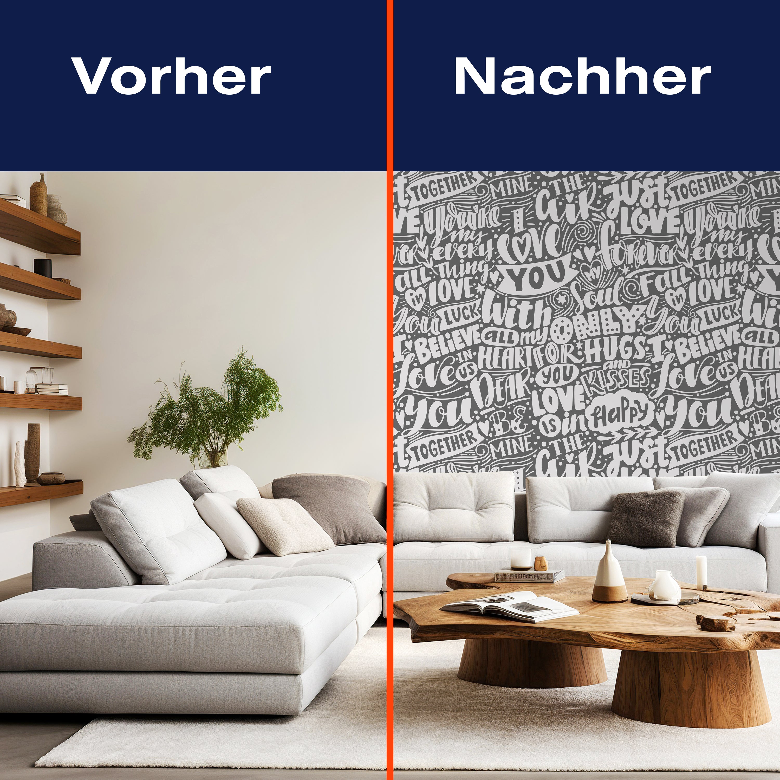 Fototapete Schrift Liebe grau M6366 - Bild 9 Fototapete Schrift Liebe grau M6366 - Bild 9