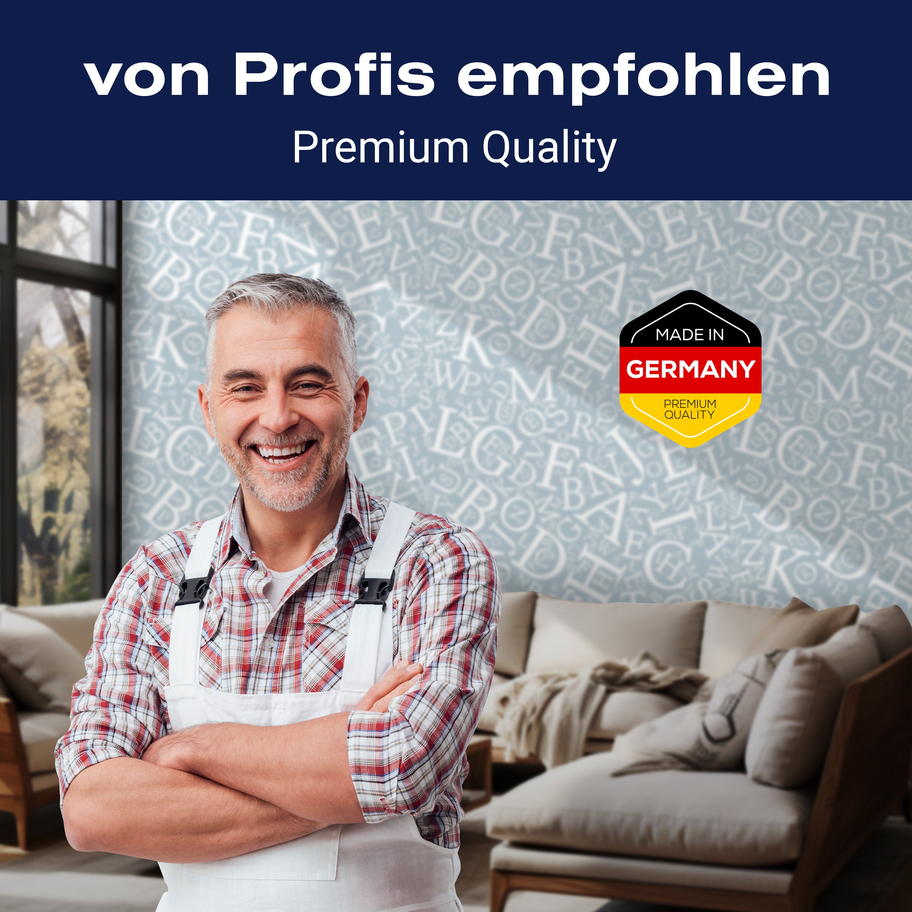 Fototapete Alphabet Grau Blau M6384 - Bild 5 Fototapete Alphabet Grau Blau M6384 - Bild 5