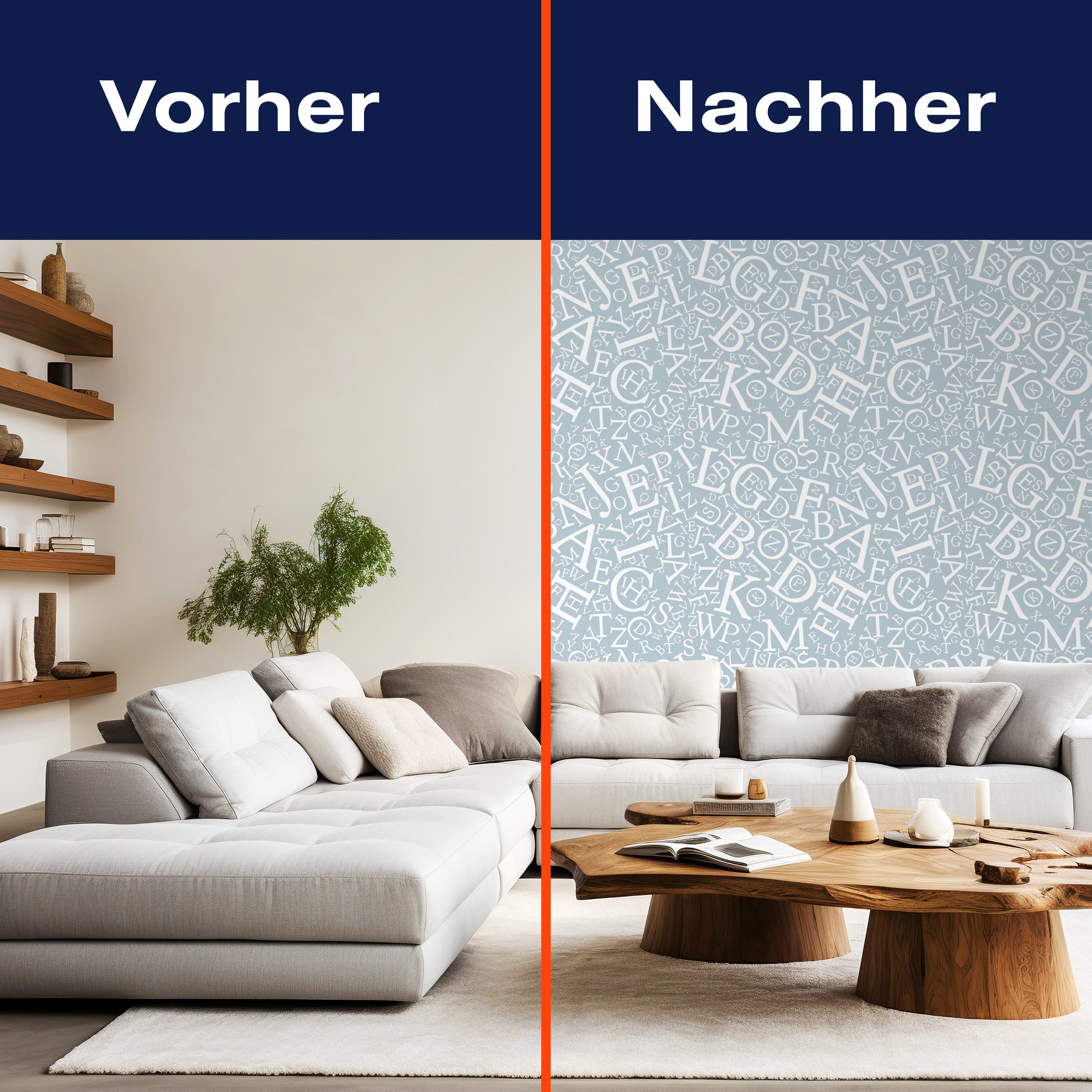 Fototapete Alphabet Grau Blau M6384 - Bild 9 Fototapete Alphabet Grau Blau M6384 - Bild 9