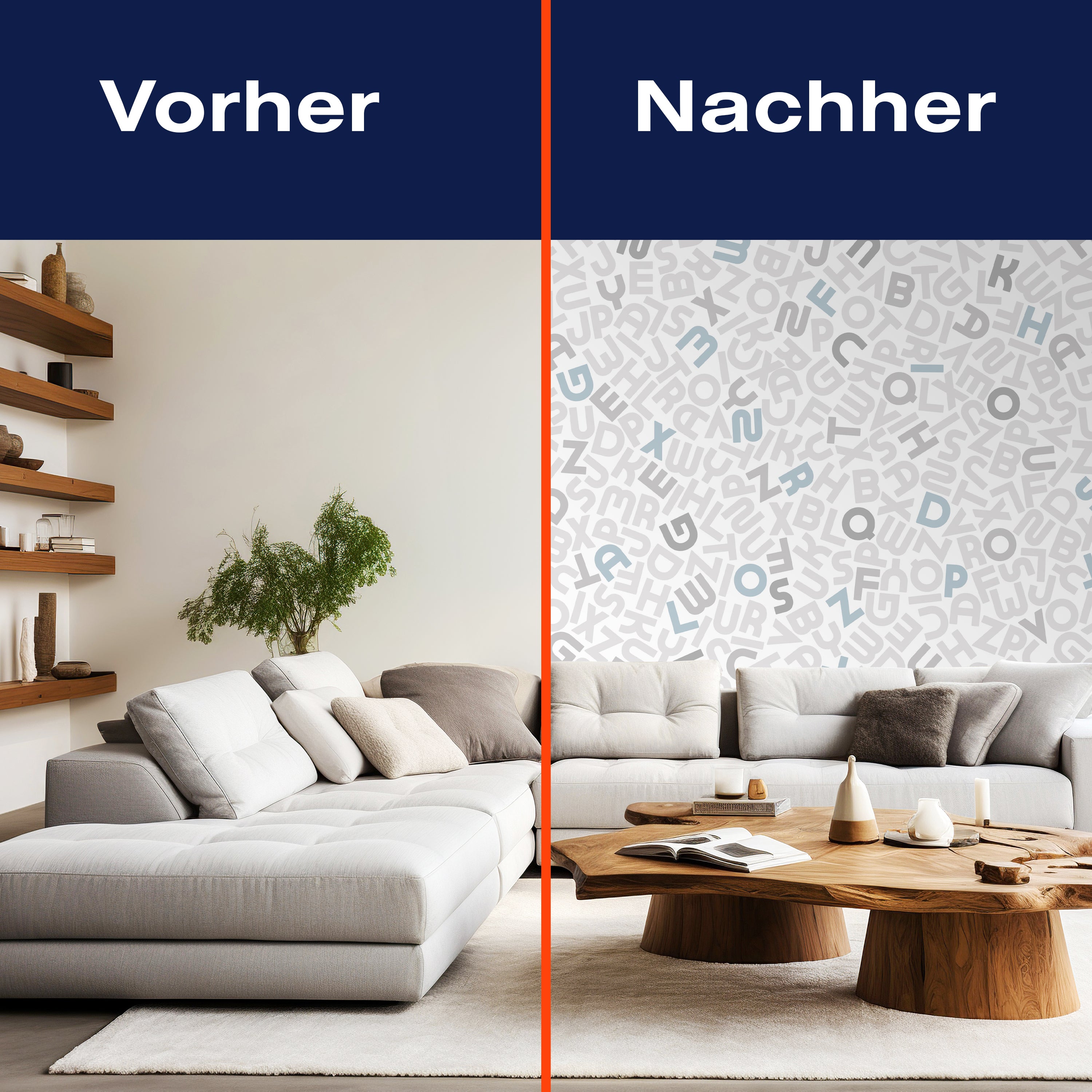 Fototapete Alphabet blau grau M6432 - Bild 9 Fototapete Alphabet blau grau M6432 - Bild 9